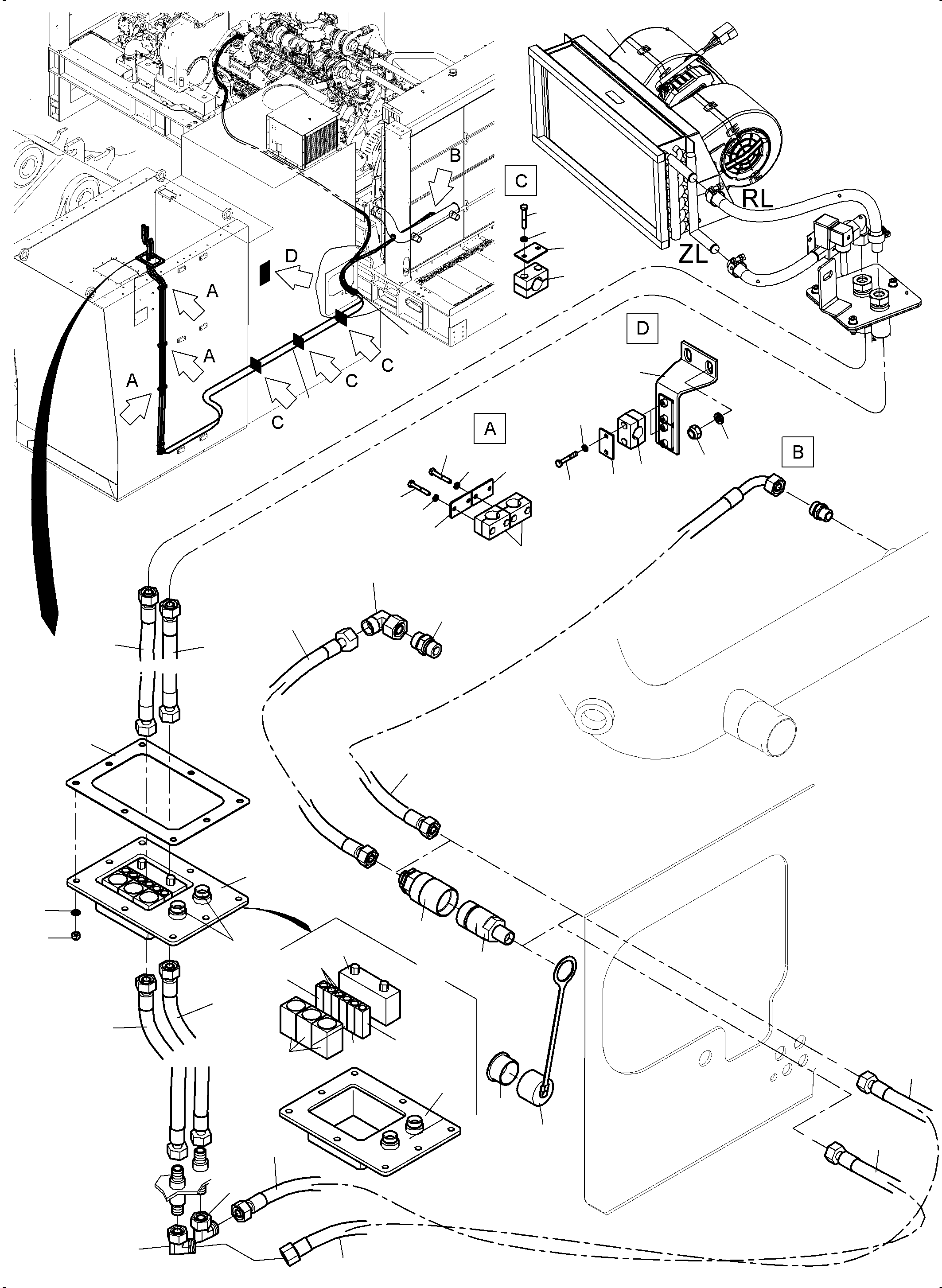 Komatsu parts book diagram for PC4000-11 S/N 08302: CAB HEATER ARR.