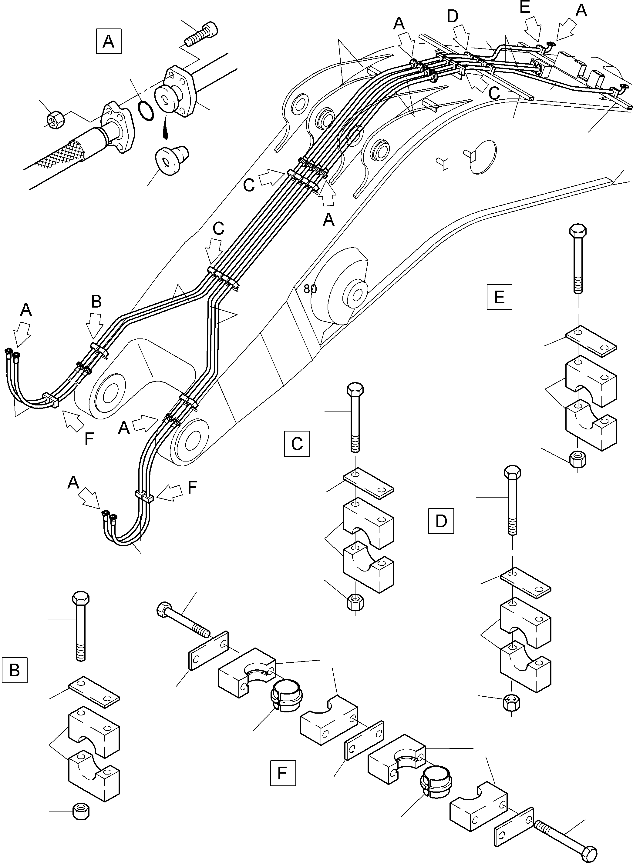 Komatsu parts book diagram for PC4000-11 S/N 08302: BOOM BACKHOE EQUIPMENT 9,75 M