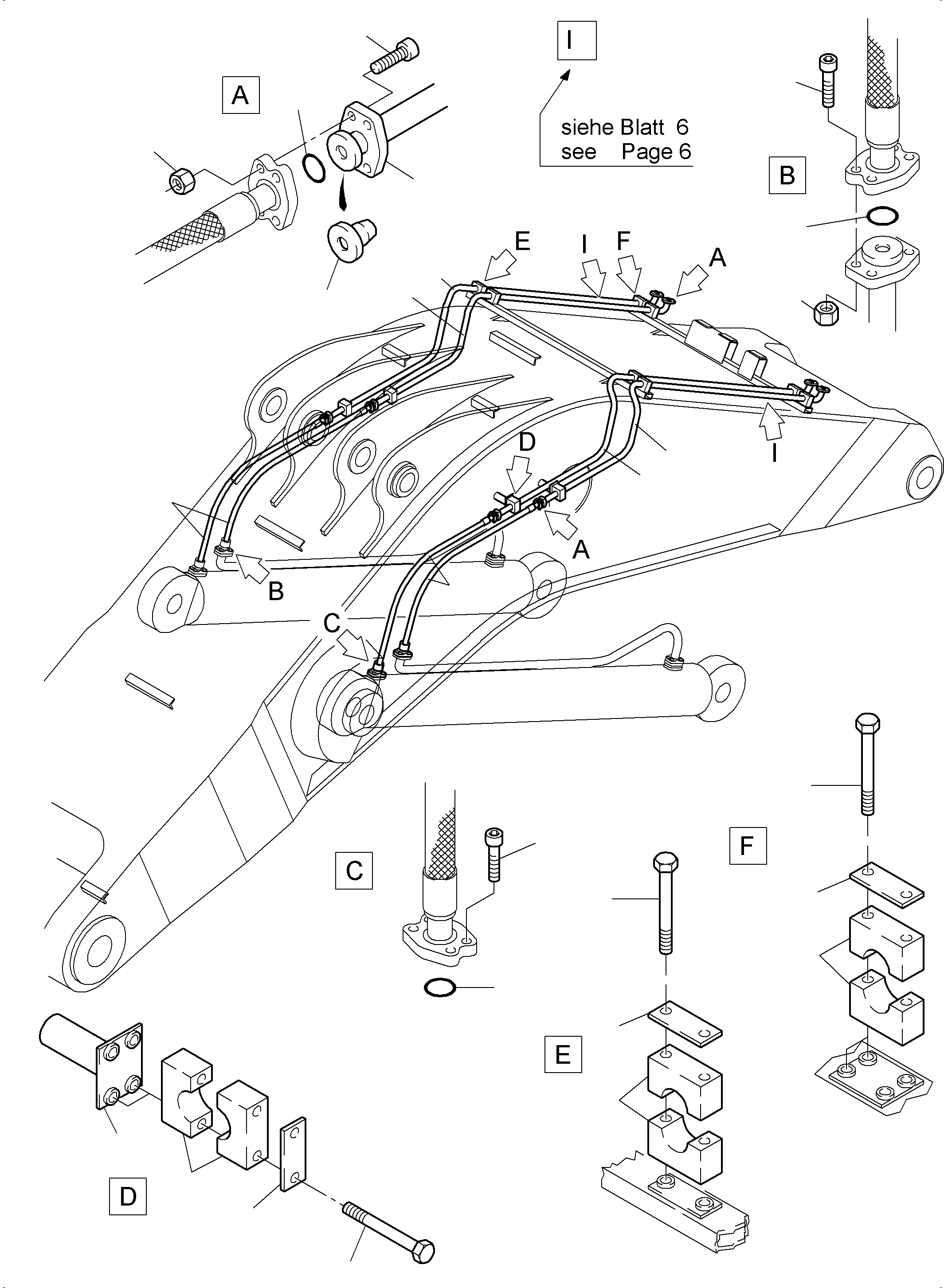 Komatsu parts book diagram for PC4000-11 S/N 08302: BOOM BACKHOE EQUIPMENT 9,75 M