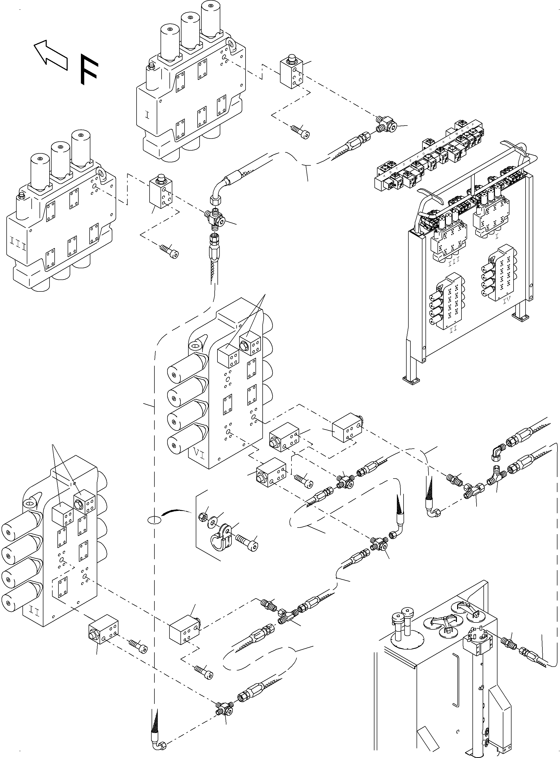Komatsu parts book diagram for PC4000-11 S/N 08302: VALVE CONTROL BLOCK (BE)