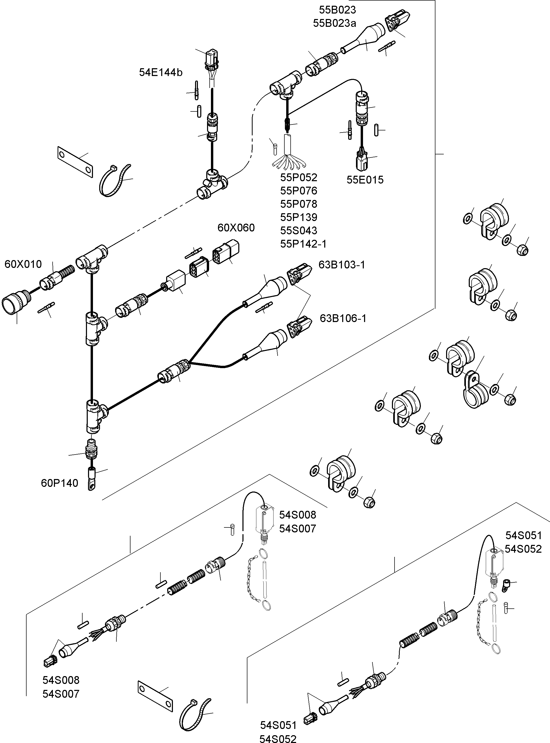 Komatsu parts book diagram for PC4000-11 S/N 08302: ELECT. PARTS - MOVEM. SIGNAL / MOTOR SWITCH-OFF / WARNING SYSTEM ASSY.