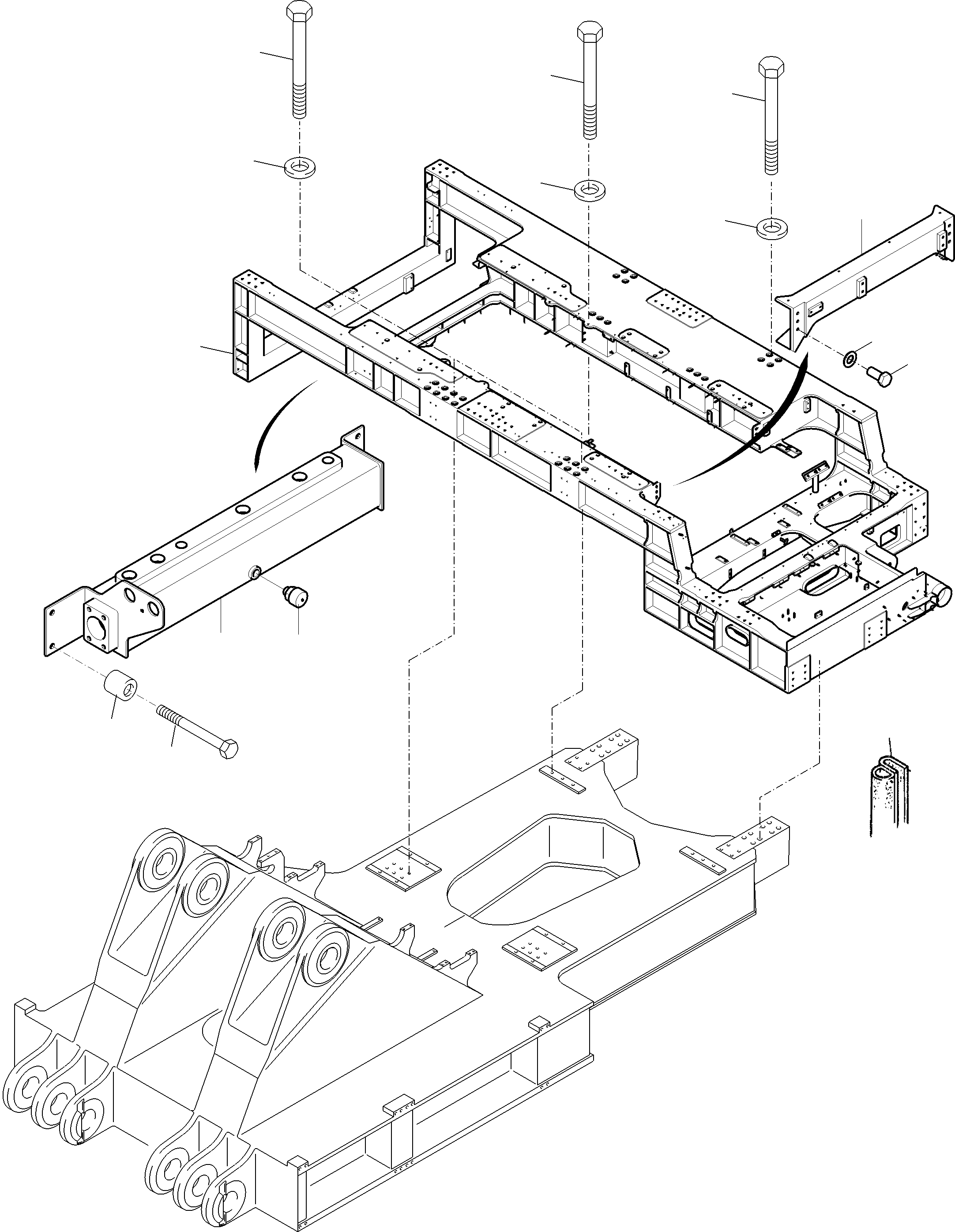 Komatsu parts book diagram for PC4000-11 S/N 08302: POWER FRAME ARR.