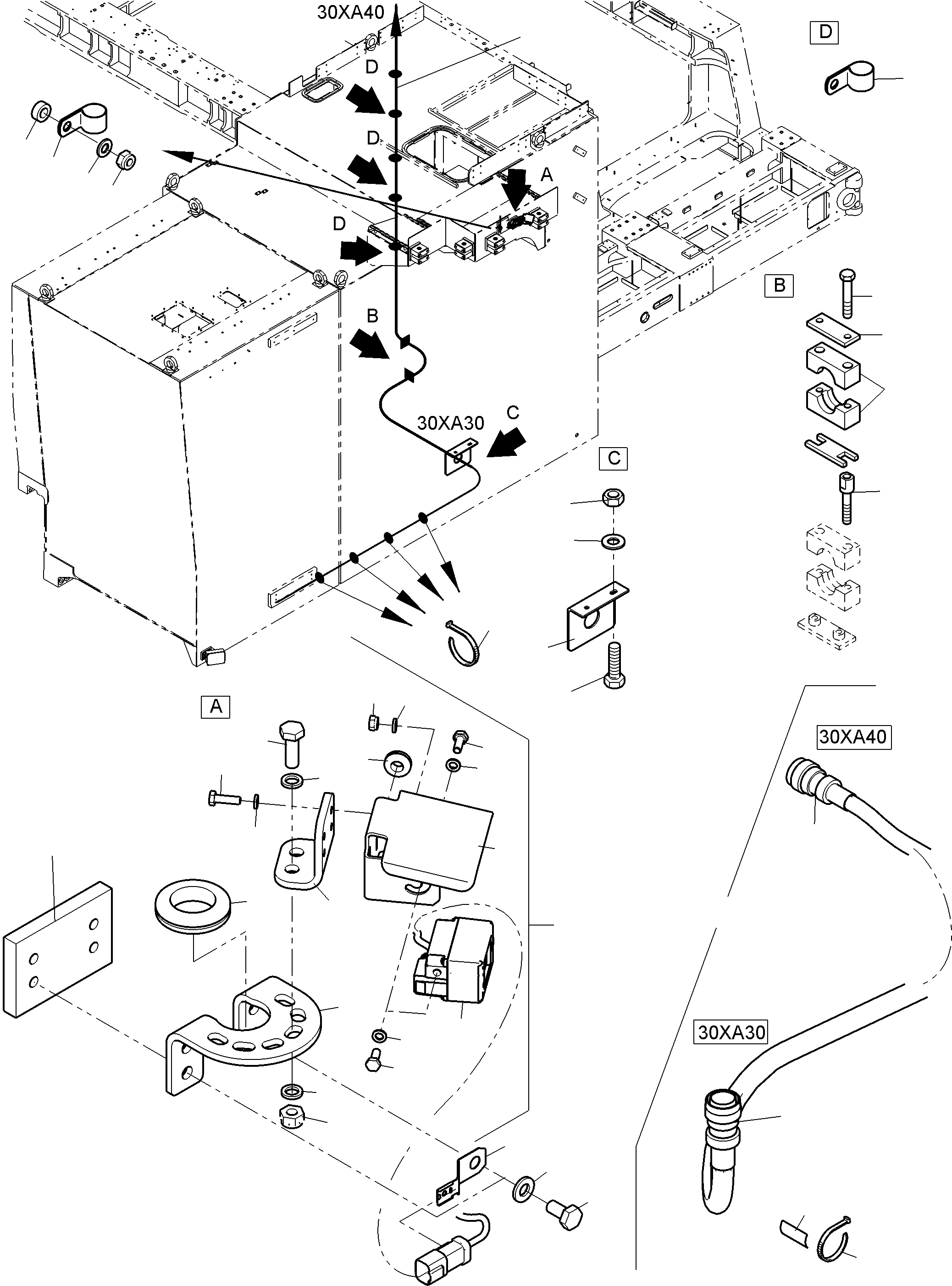 Komatsu parts book diagram for PC4000-11 S/N 08302: KOMVISION CAMERA FUEL TANK, LADDER