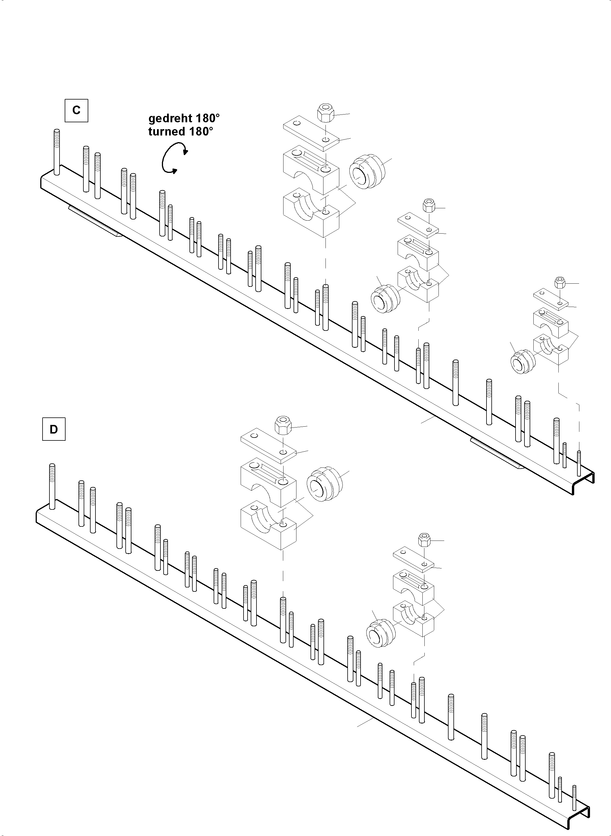 Komatsu parts book diagram for PC4000-11 S/N 08302: HOSES ASSY. - MANIFOLD- BOOM