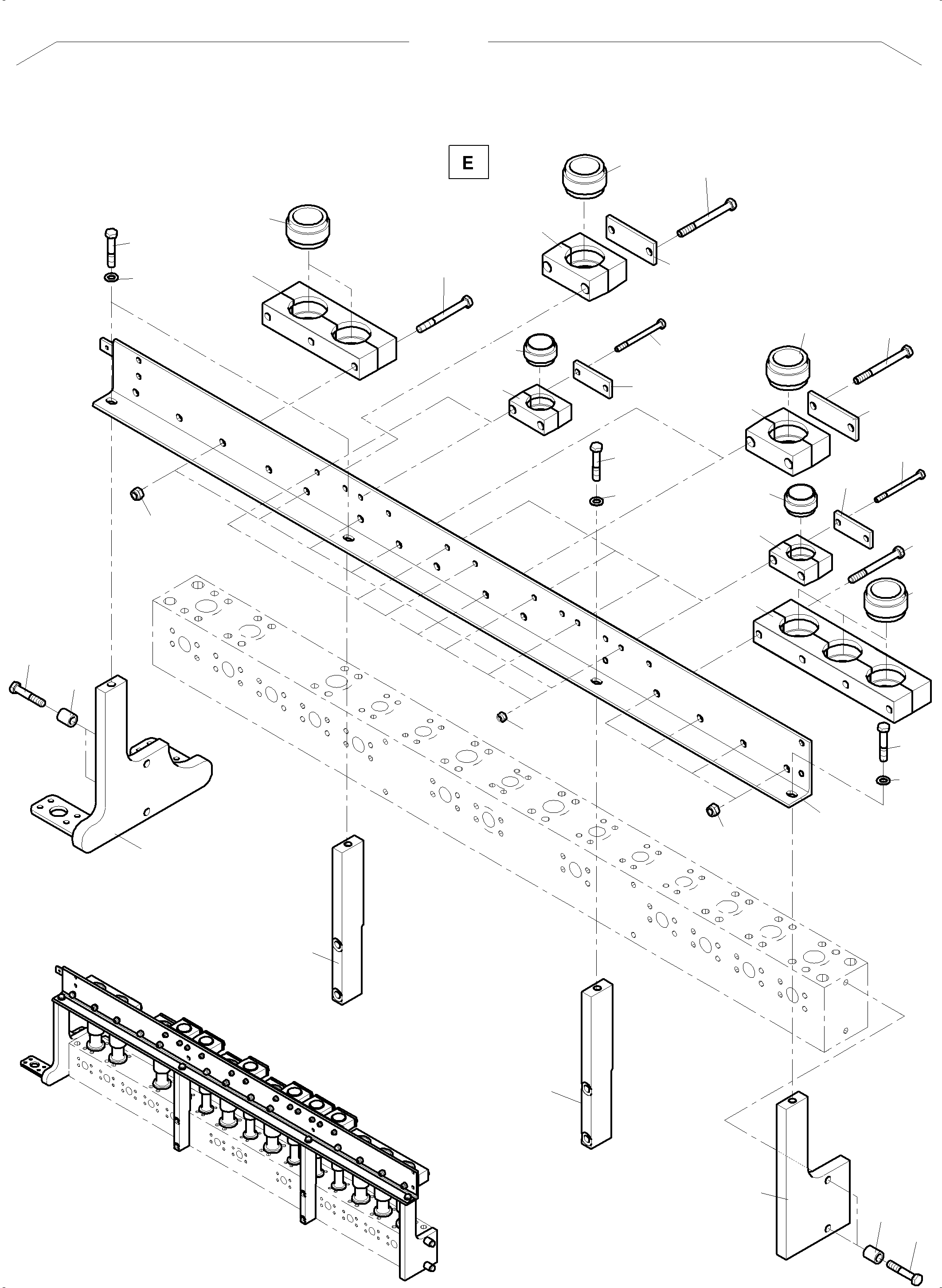 Komatsu parts book diagram for PC4000-11 S/N 08302: HOSES ASSY. - MANIFOLD- BOOM