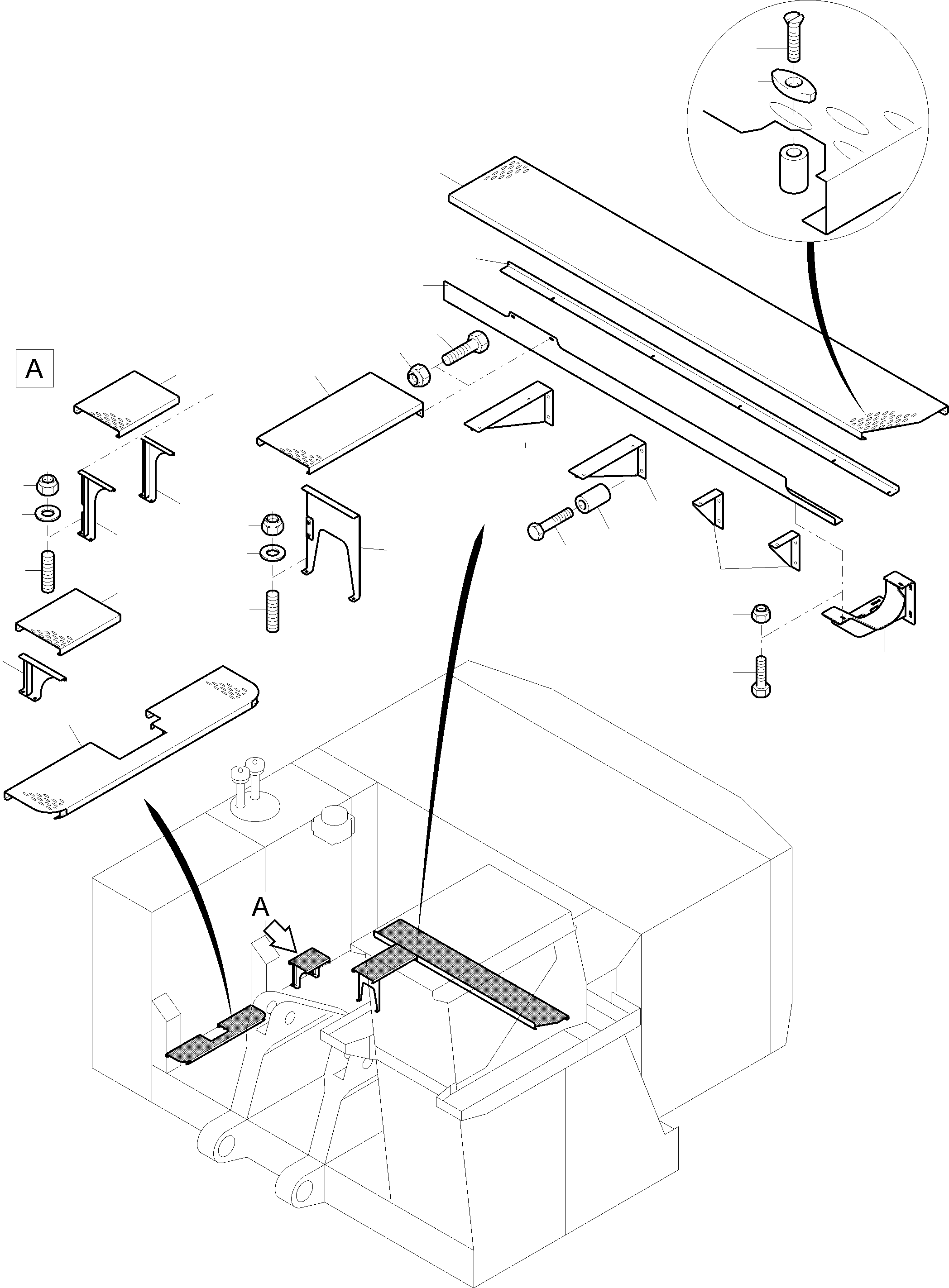Komatsu parts book diagram for PC4000-11 S/N 08302: RAILS AND PLATFORMS