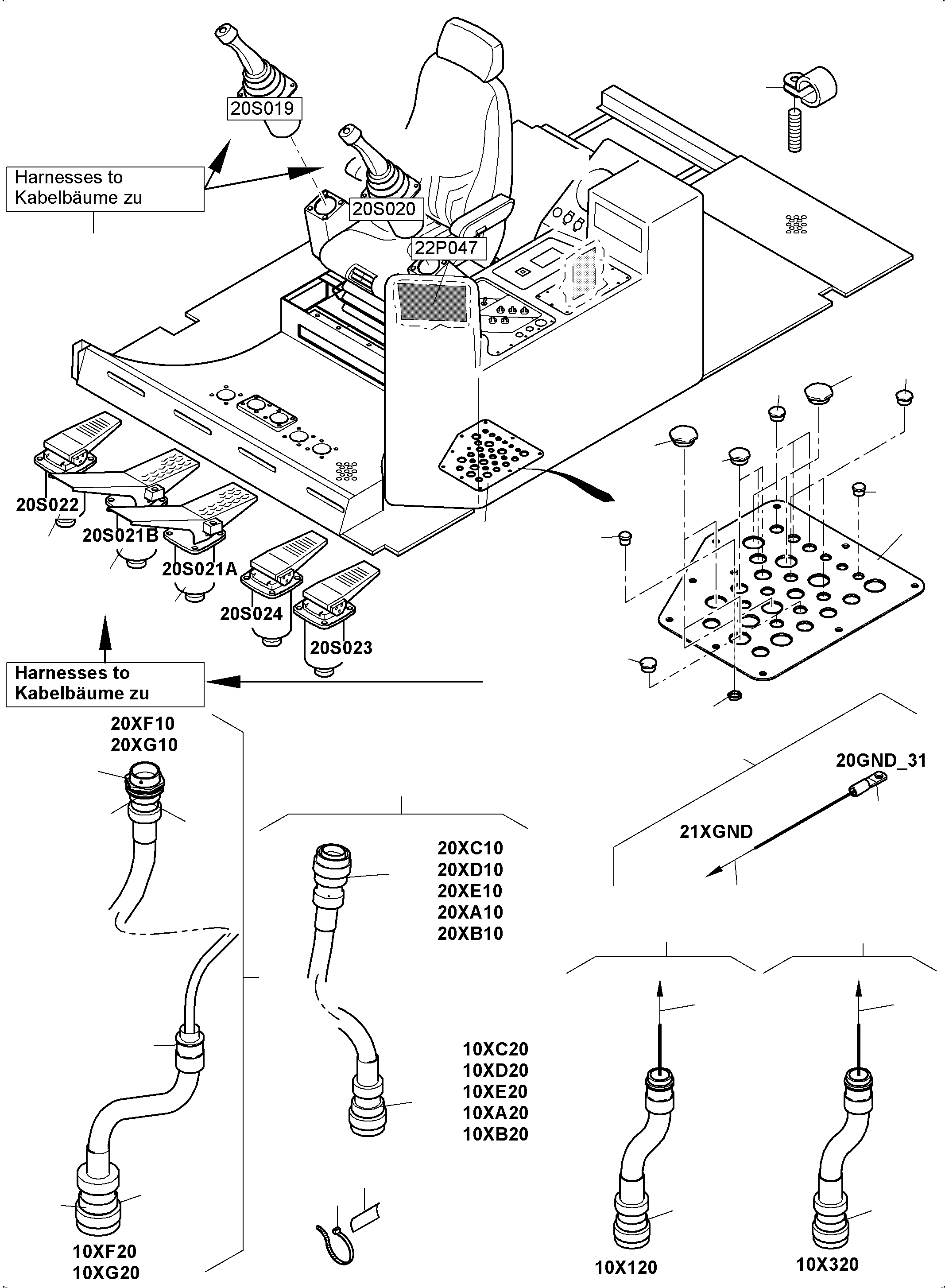 Komatsu parts book diagram for PC4000-11 S/N 08302: CABIN-HARNESSES-ELECTRIC