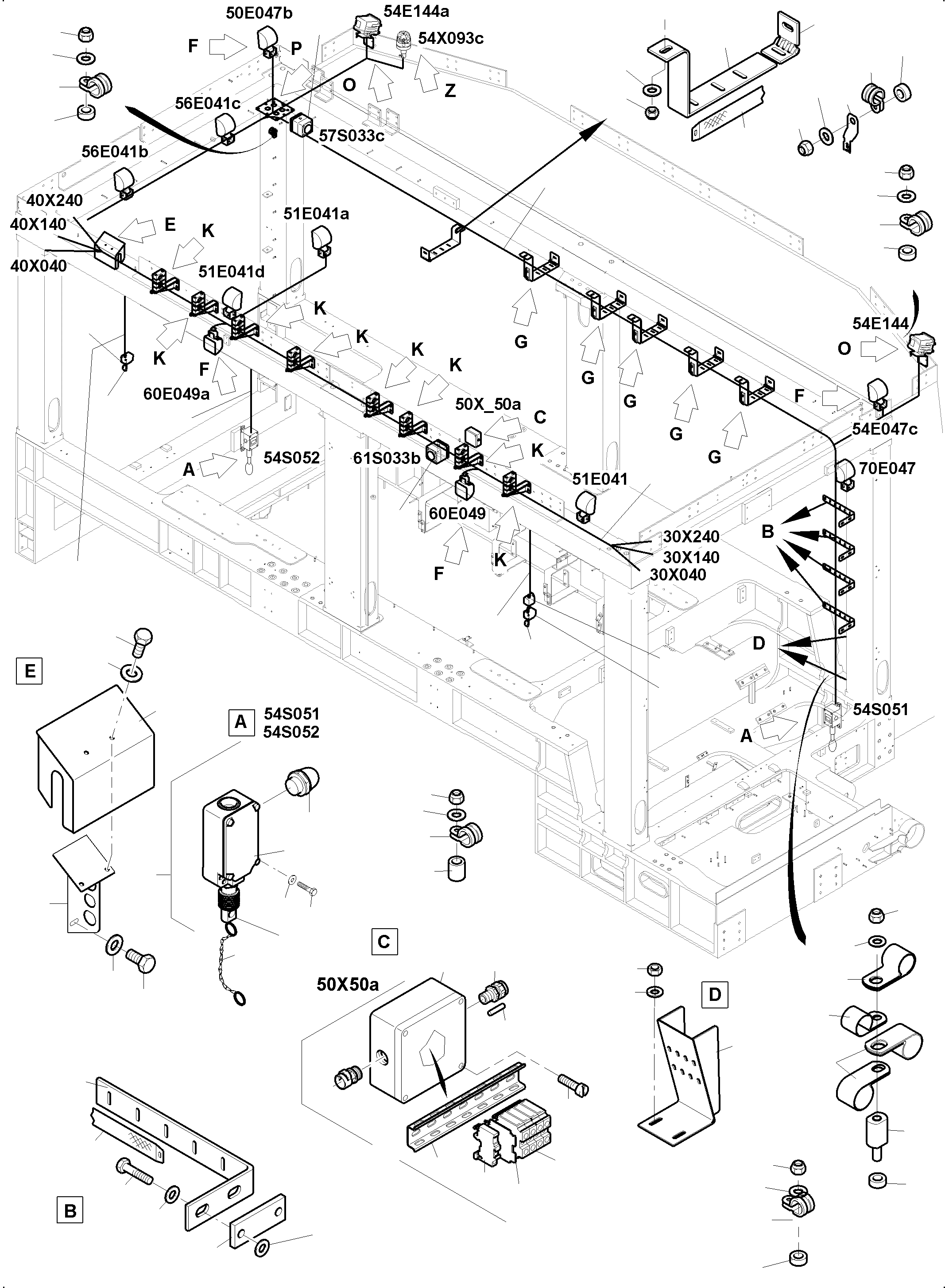 Komatsu parts book diagram for PC4000-11 S/N 08302: LIGHTING EQUIPMENT ENGINE HOUSE AND COUNTER WEIGHT