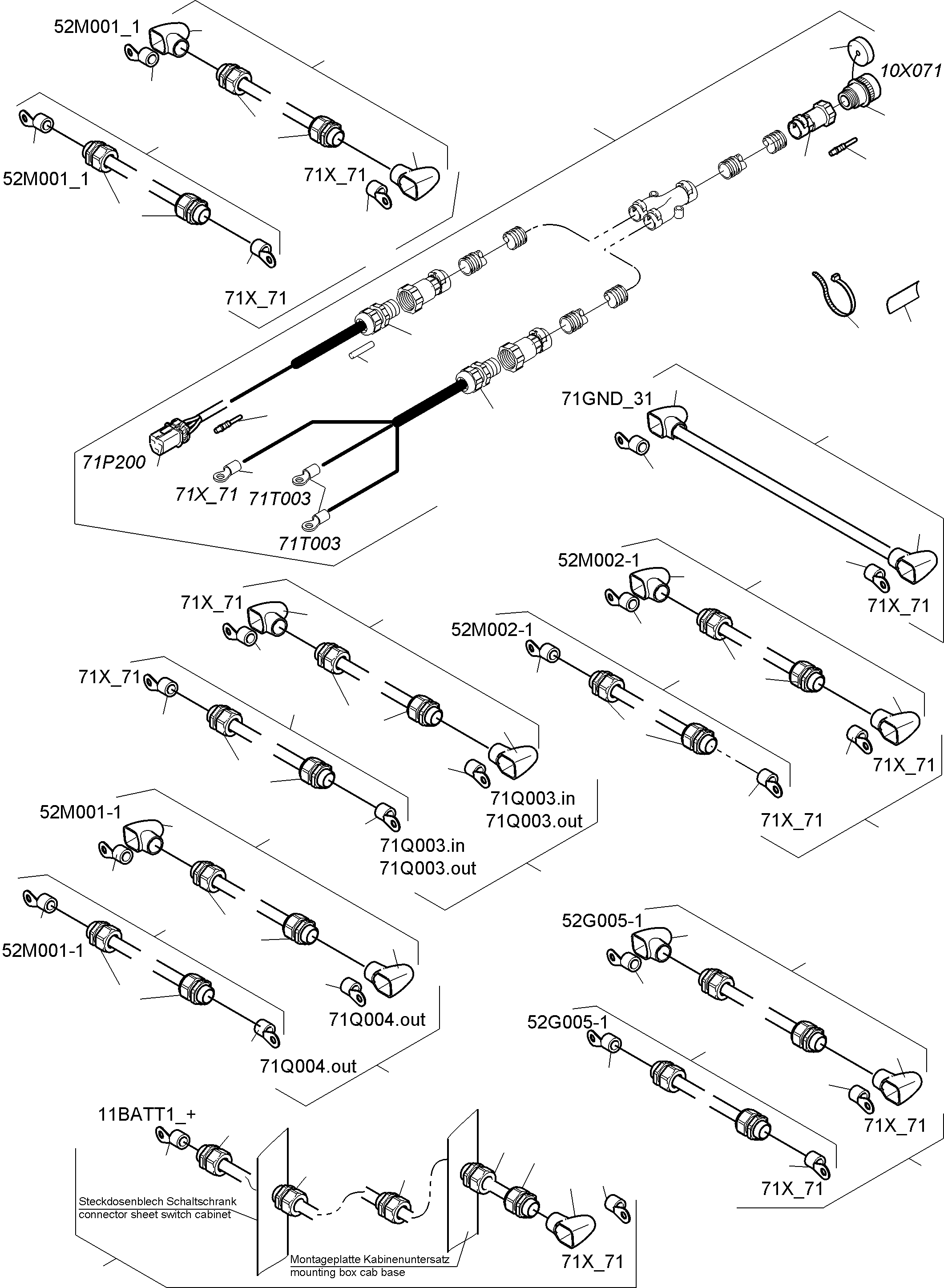 Komatsu parts book diagram for PC4000-11 S/N 08302: BATTERIES WITH CABLES