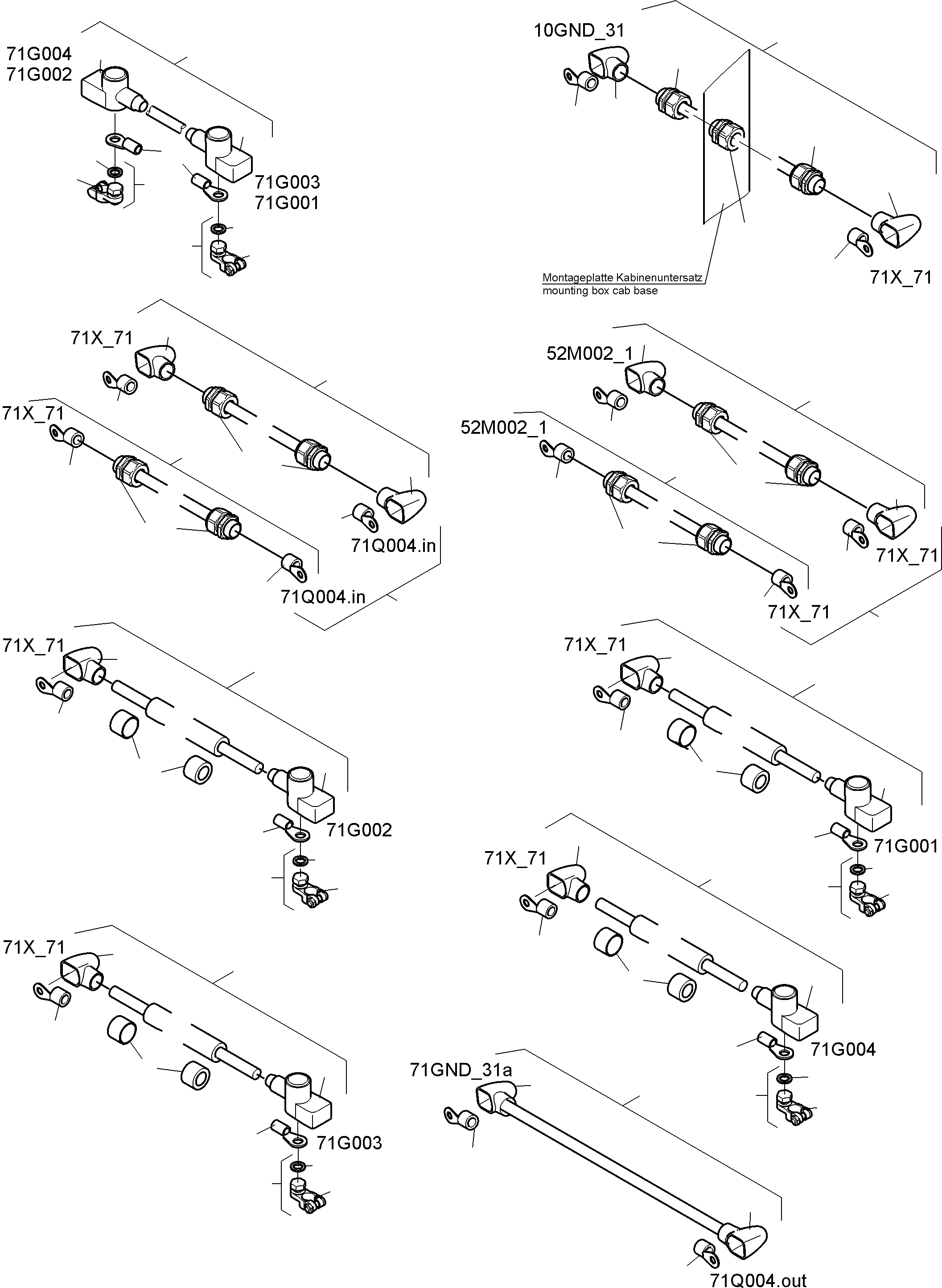 Komatsu parts book diagram for PC4000-11 S/N 08302: BATTERIES WITH CABLES