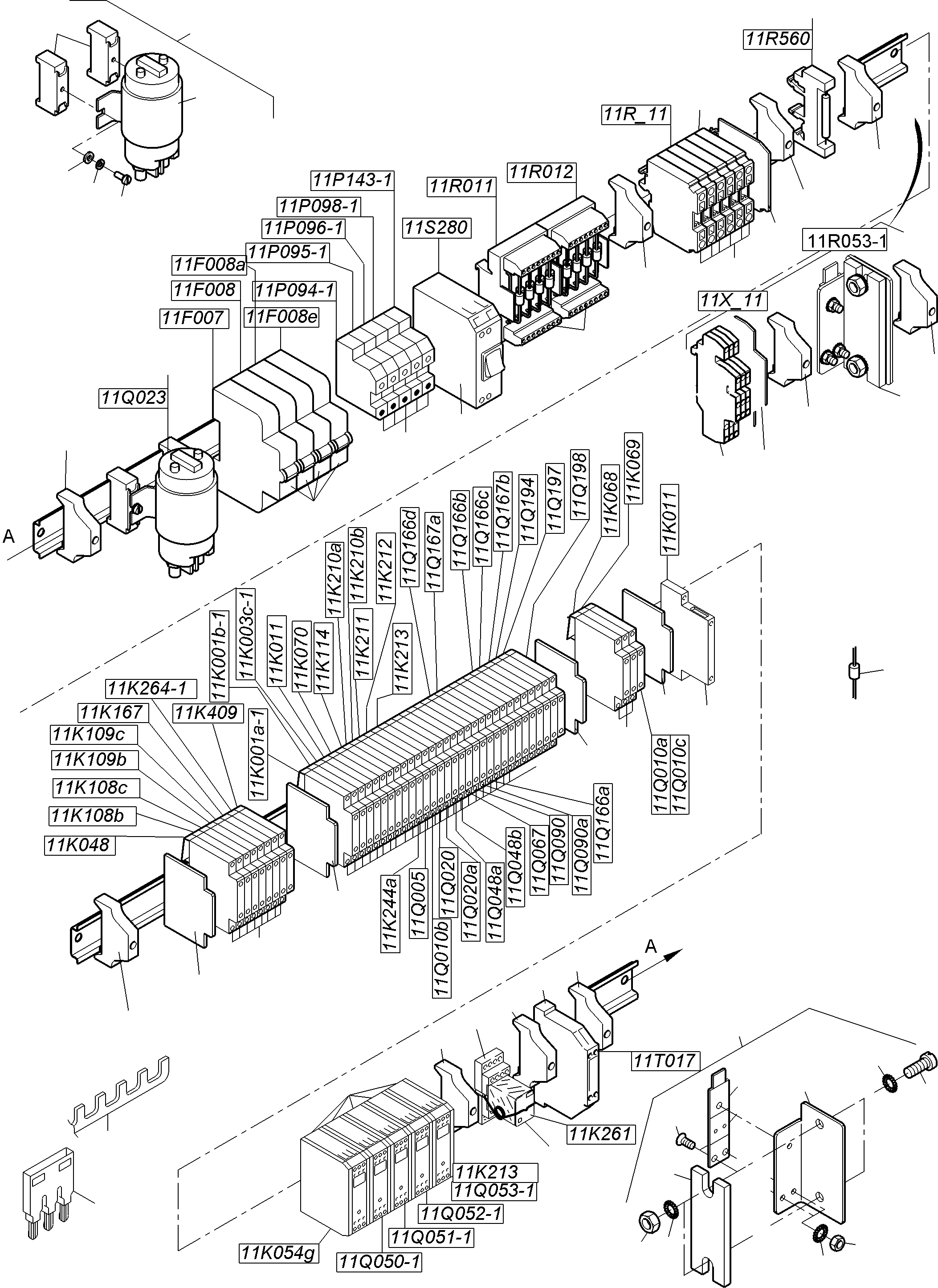 Komatsu parts book diagram for PC4000-11 S/N 08302: SWITCH FRAMING-CAB SUPPORT-LOCATION 11
