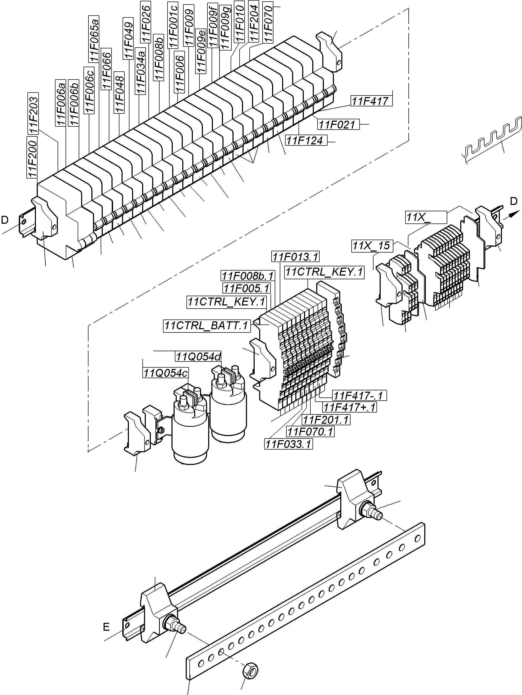 Komatsu parts book diagram for PC4000-11 S/N 08302: SWITCH FRAMING-CAB SUPPORT-LOCATION 11