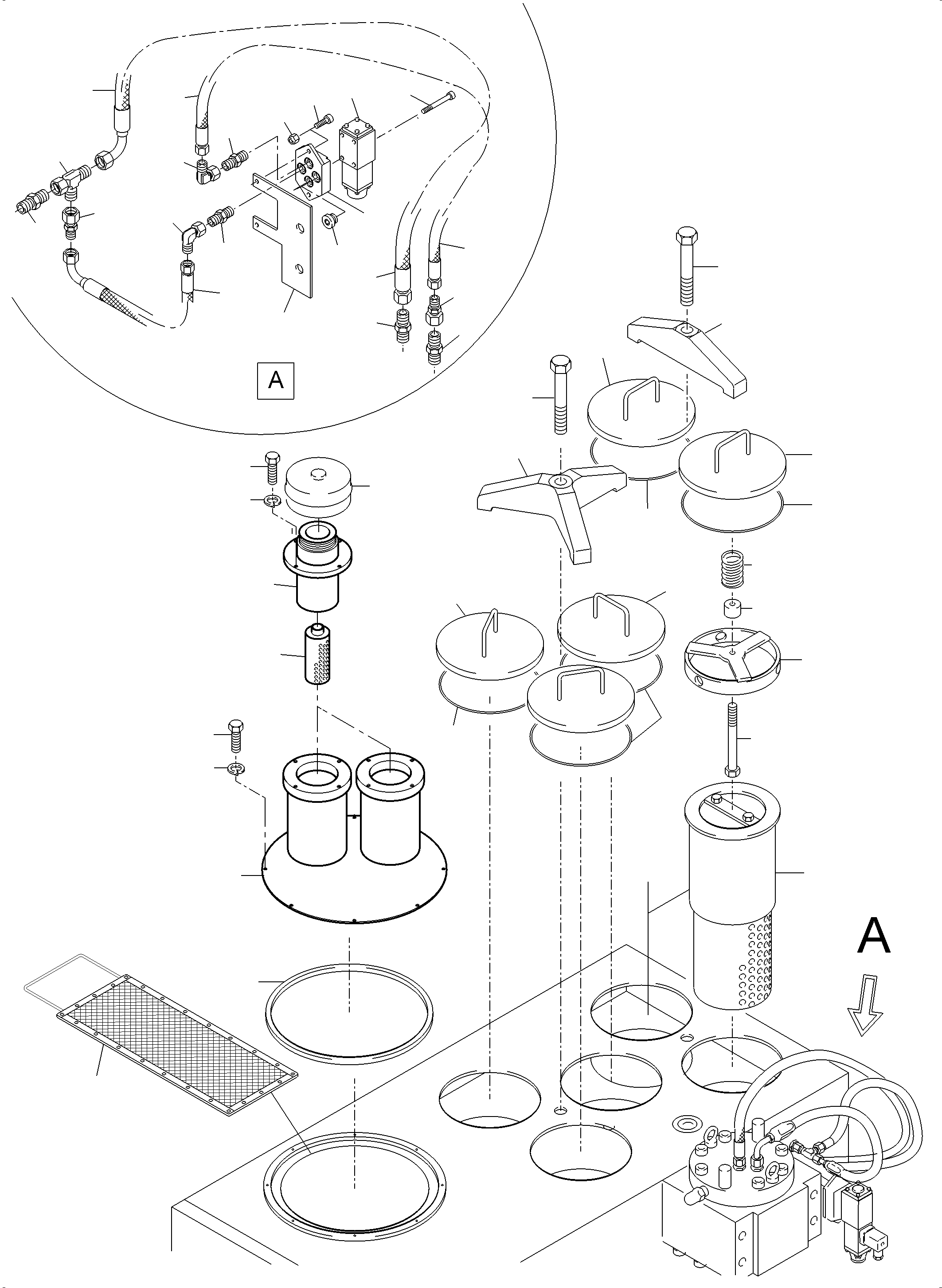 Komatsu parts book diagram for PC4000-11 S/N 08302: MAIN OIL TANK