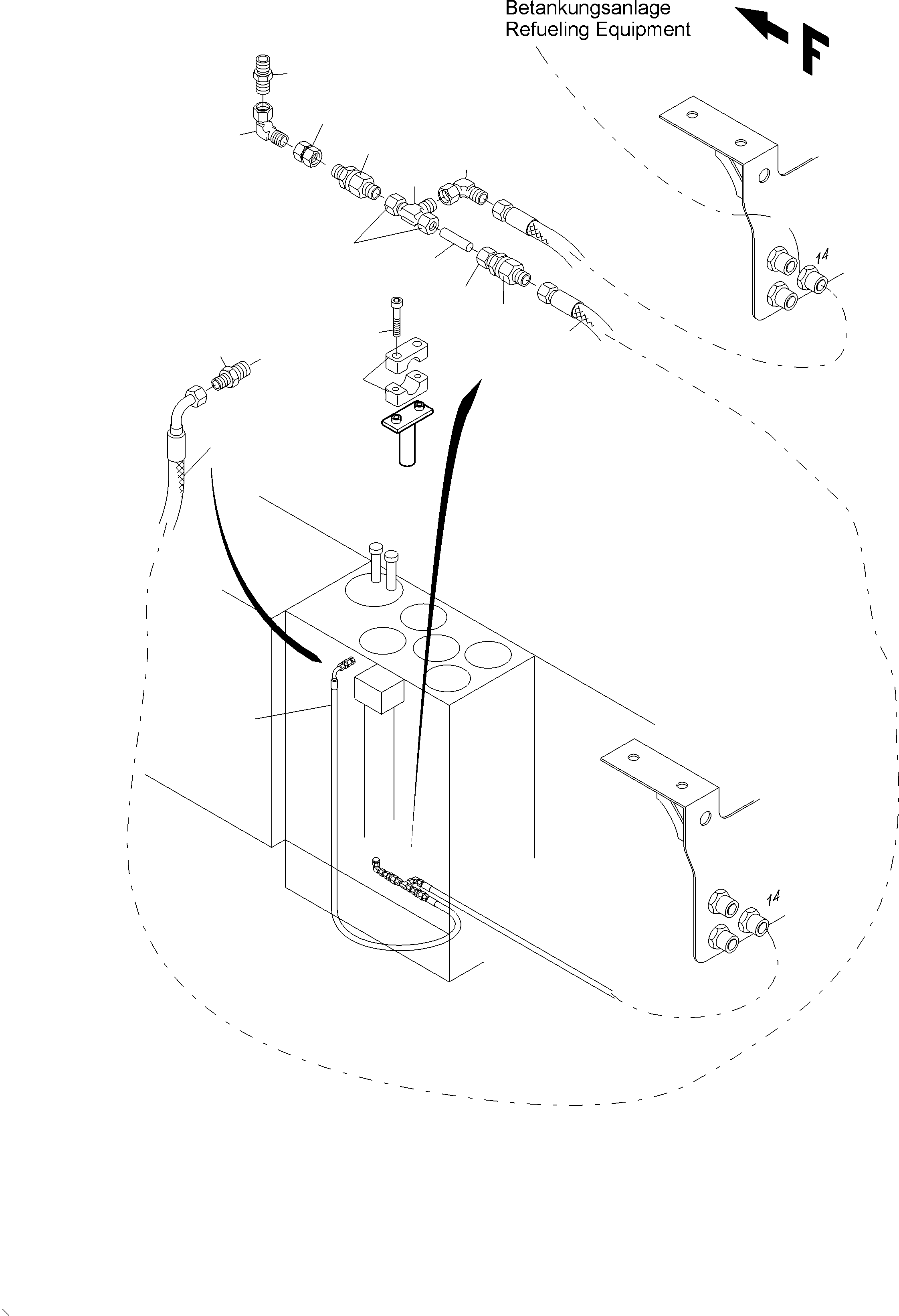 Komatsu parts book diagram for PC4000-11 S/N 08302: MAIN OIL TANK