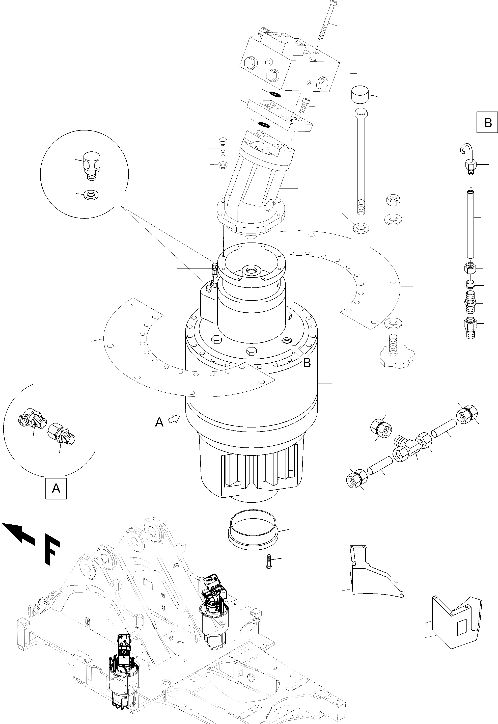 Komatsu parts book diagram for PC4000-11 S/N 08302: SLEW GEAR ARR.