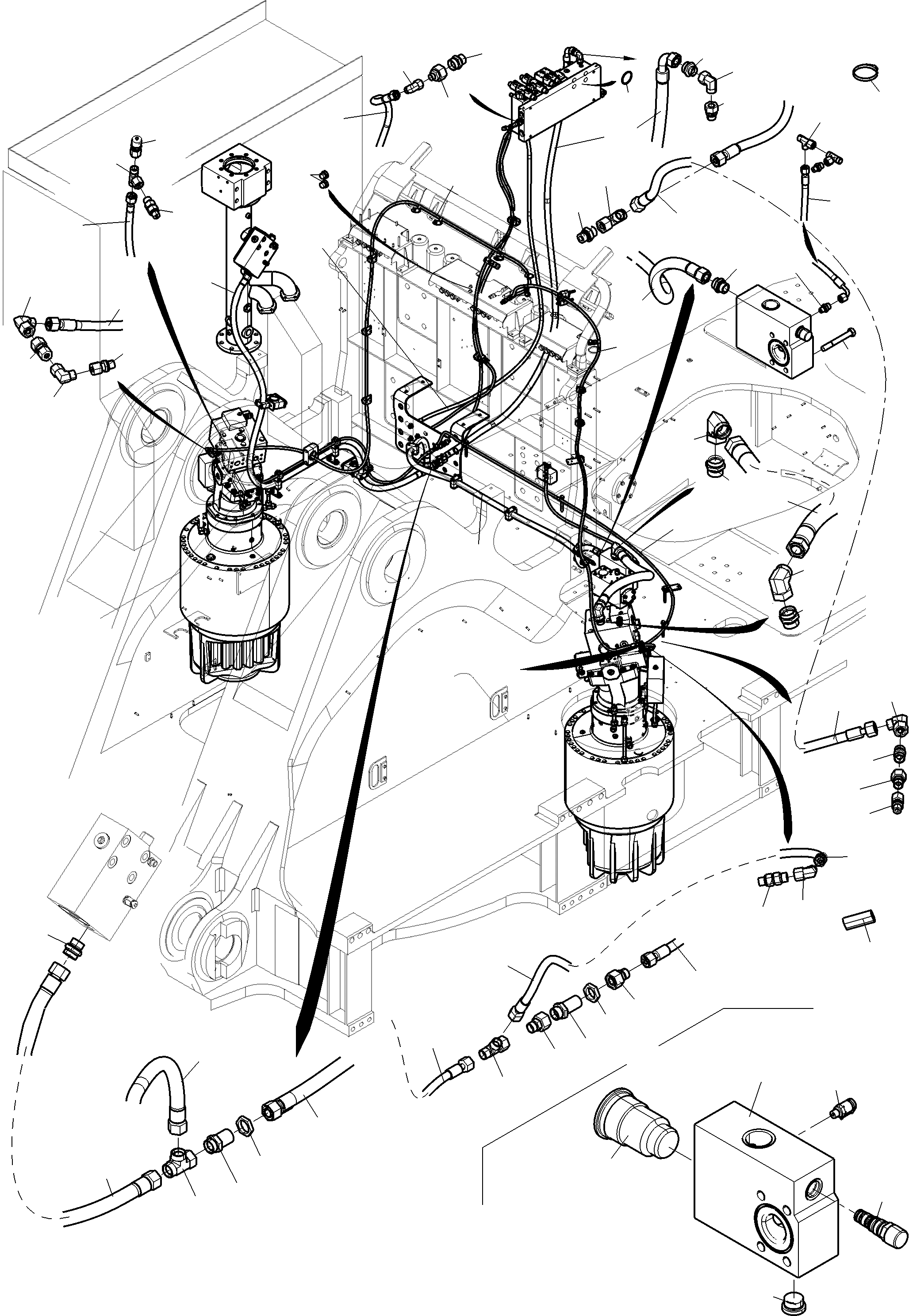 Komatsu parts book diagram for PC4000-11 S/N 08302: LINES SLEW GEAR