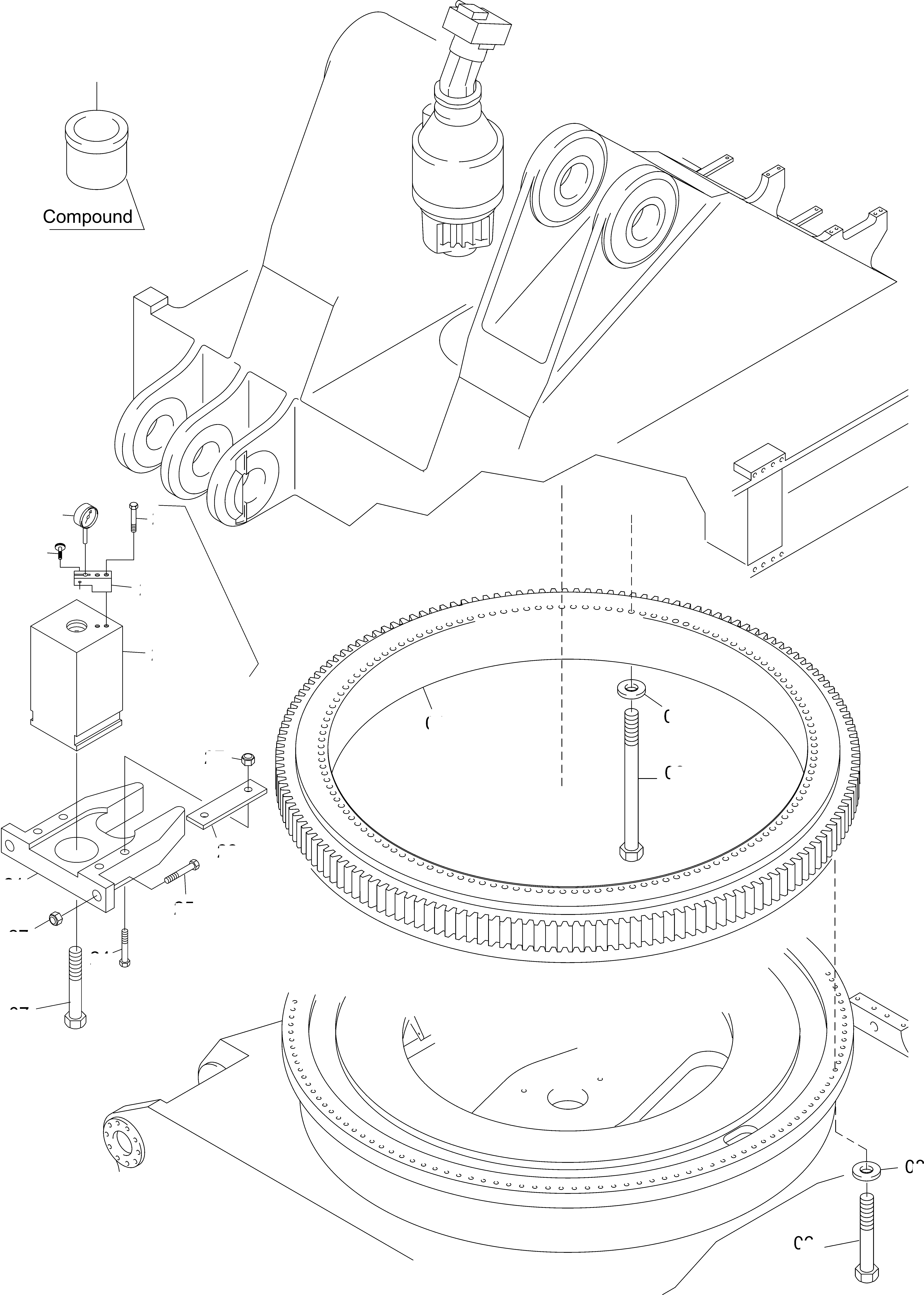 Komatsu parts book diagram for PC4000-11 S/N 08312: SLEW RING ARR.