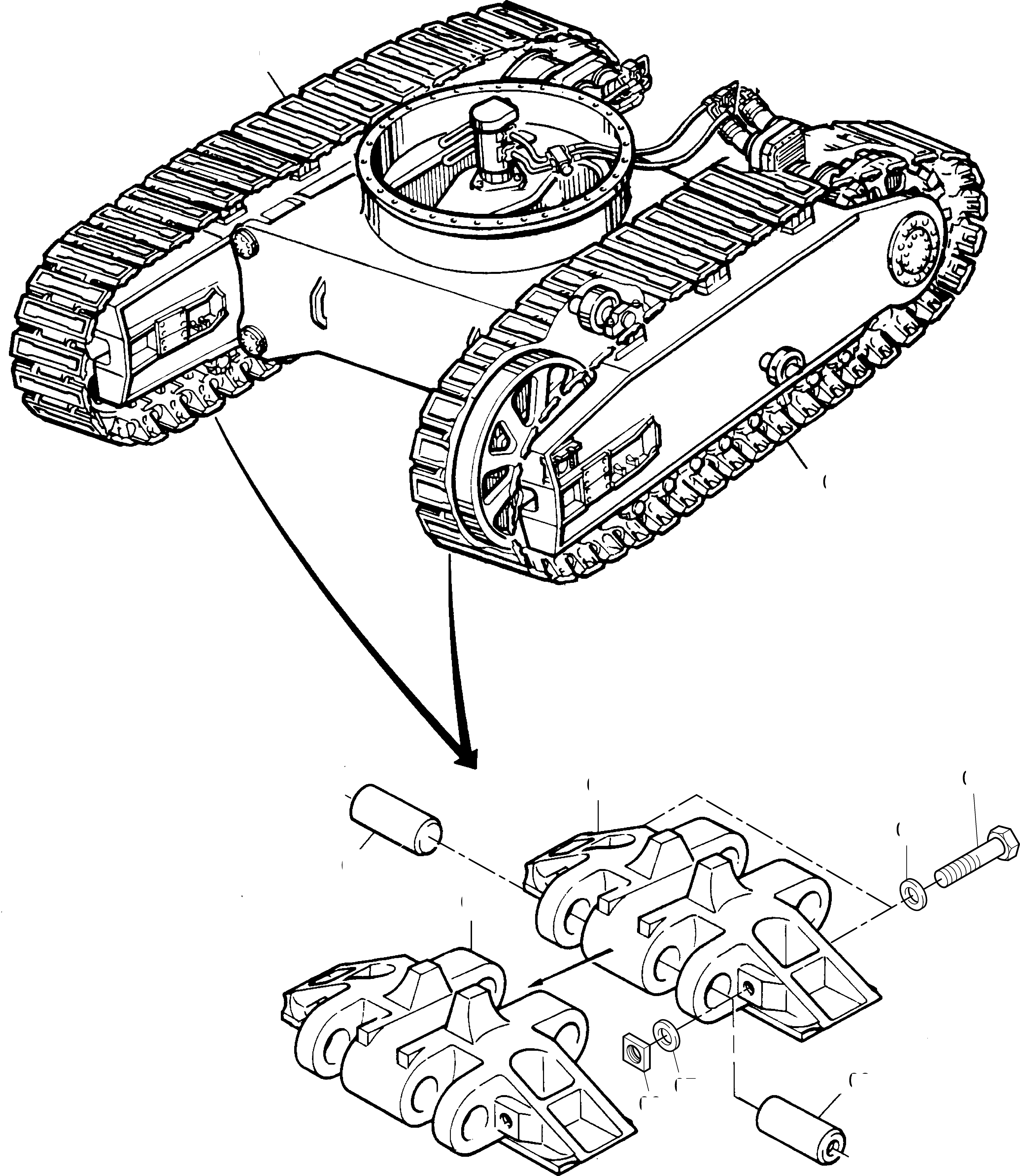Komatsu parts book diagram for PC4000-11 S/N 08312: TRACK GROUP 1500 MM