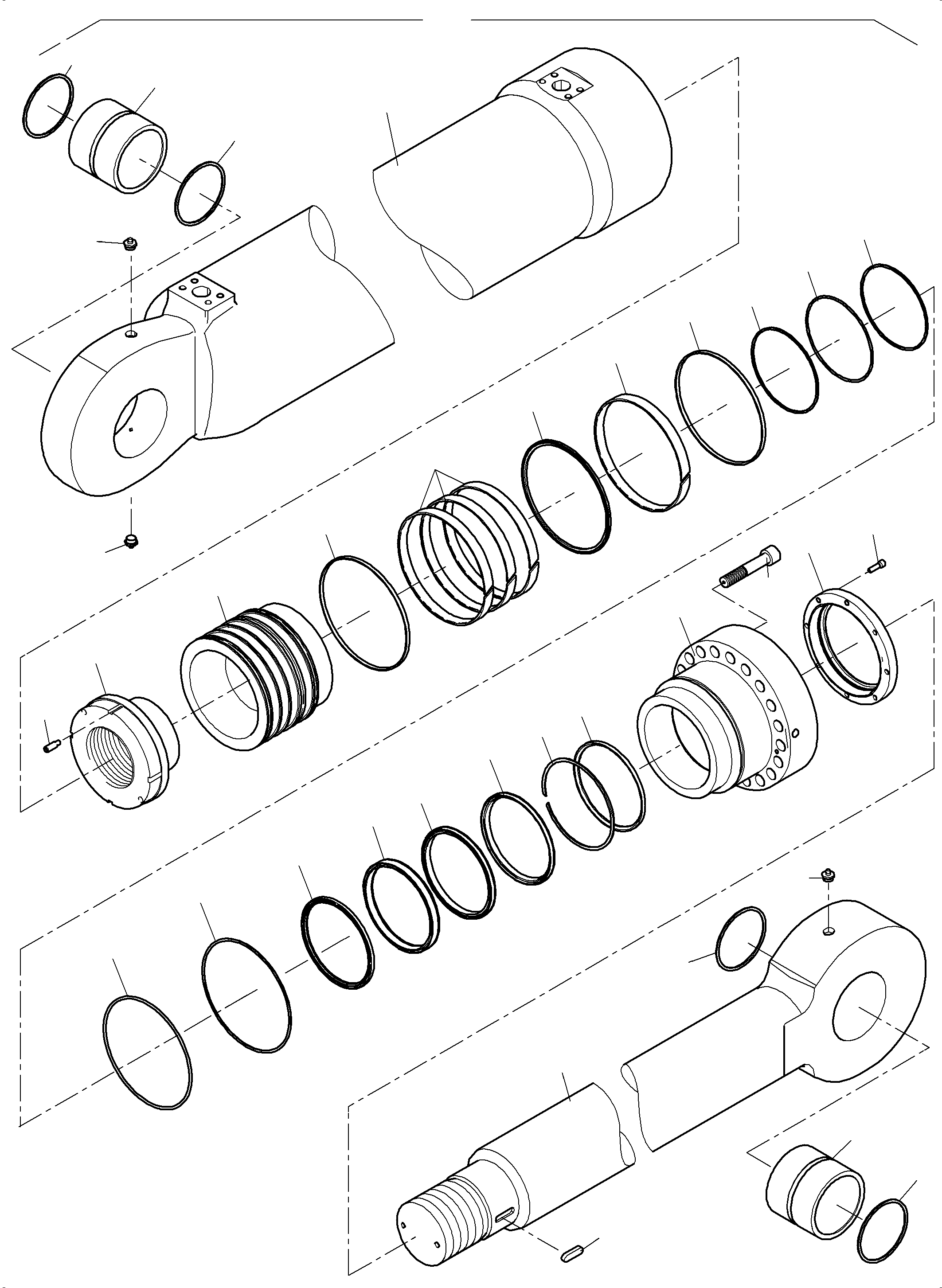 Komatsu parts book diagram for PC4000-11 S/N 08312: HYDRAULIC CYLINDER
