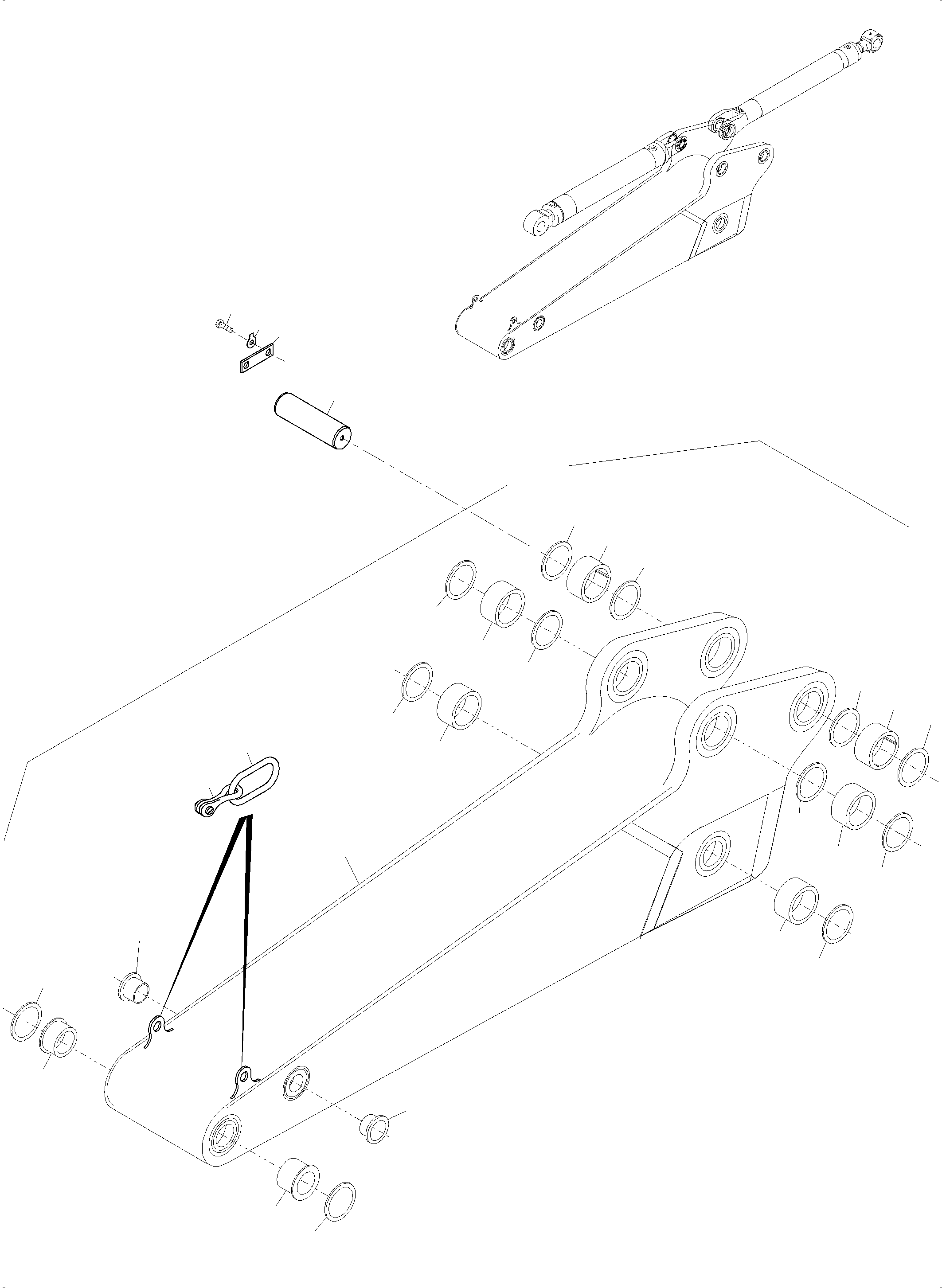 Komatsu parts book diagram for PC4000-11 S/N 08312: BACKHOE STICK 4,5M
