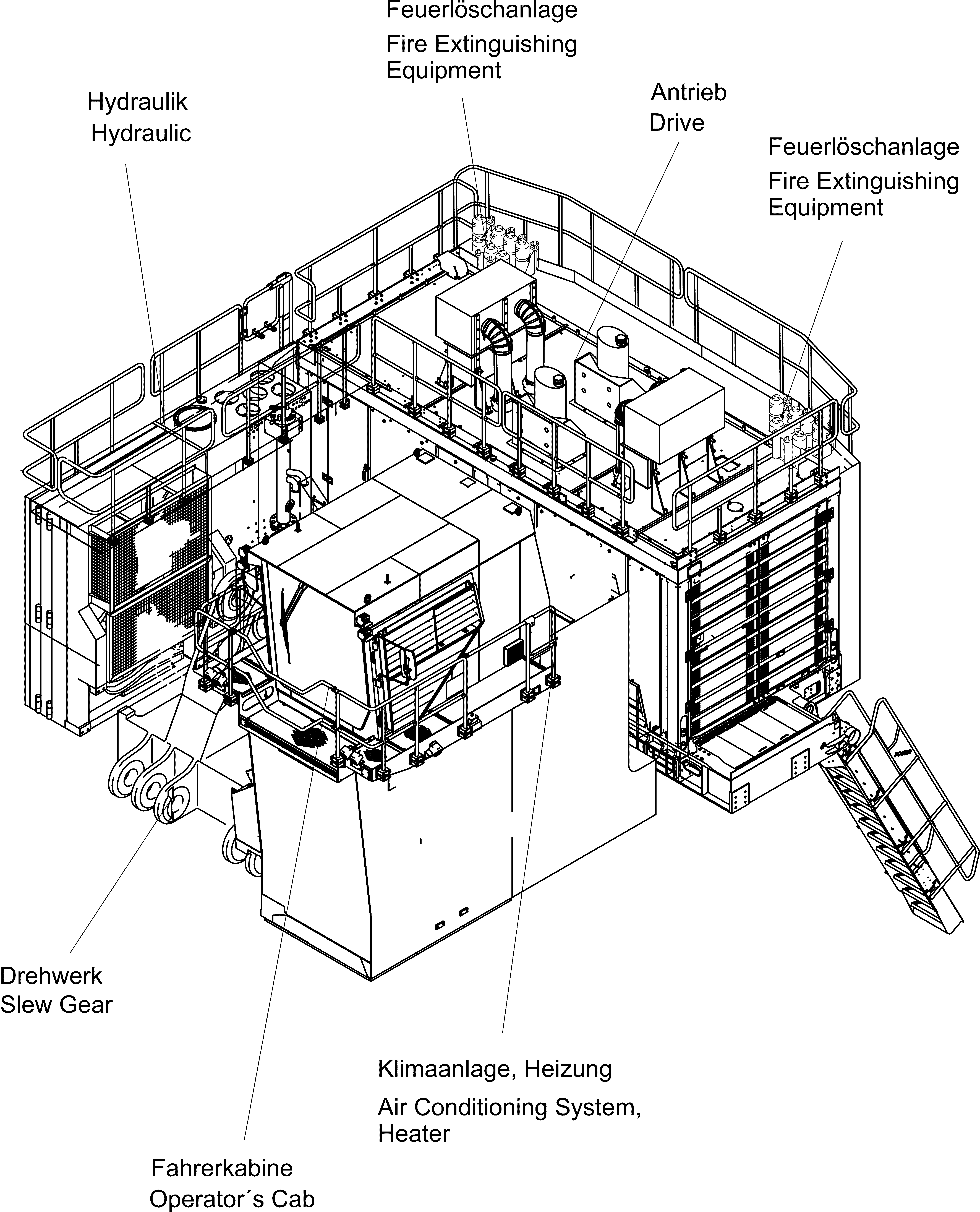 Komatsu parts book diagram for PC4000-11 S/N 08312: GERNERAL VIEW SUPERSTRUCTURE