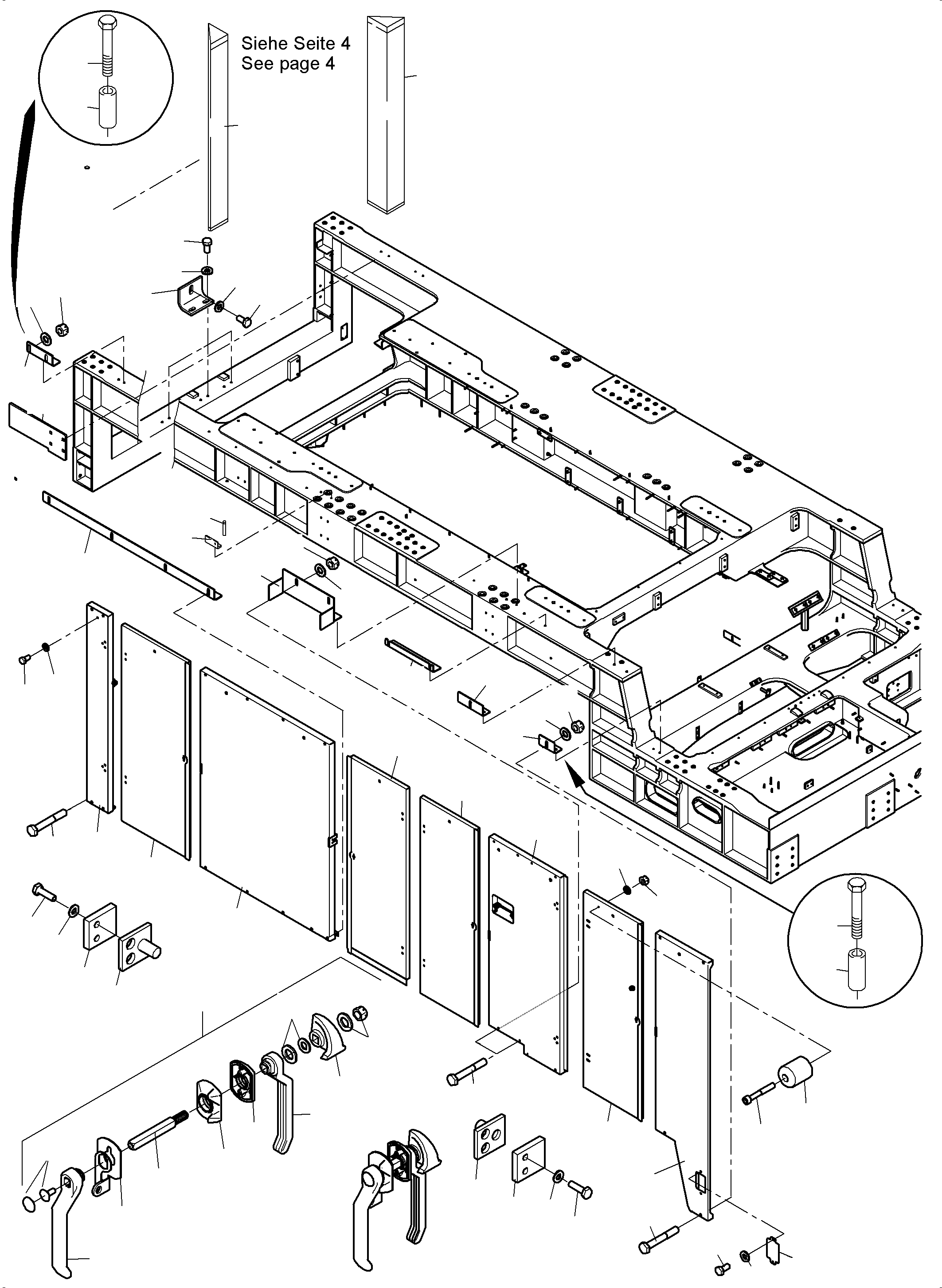 Komatsu parts book diagram for PC4000-11 S/N 08312: COVERING, ENGINE HOUSING