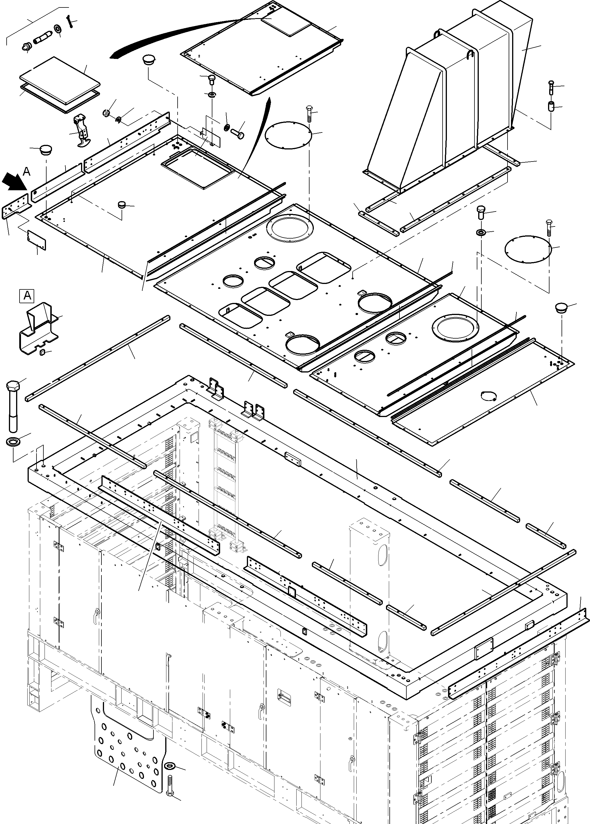 Komatsu parts book diagram for PC4000-11 S/N 08312: COVERING, ENGINE HOUSING