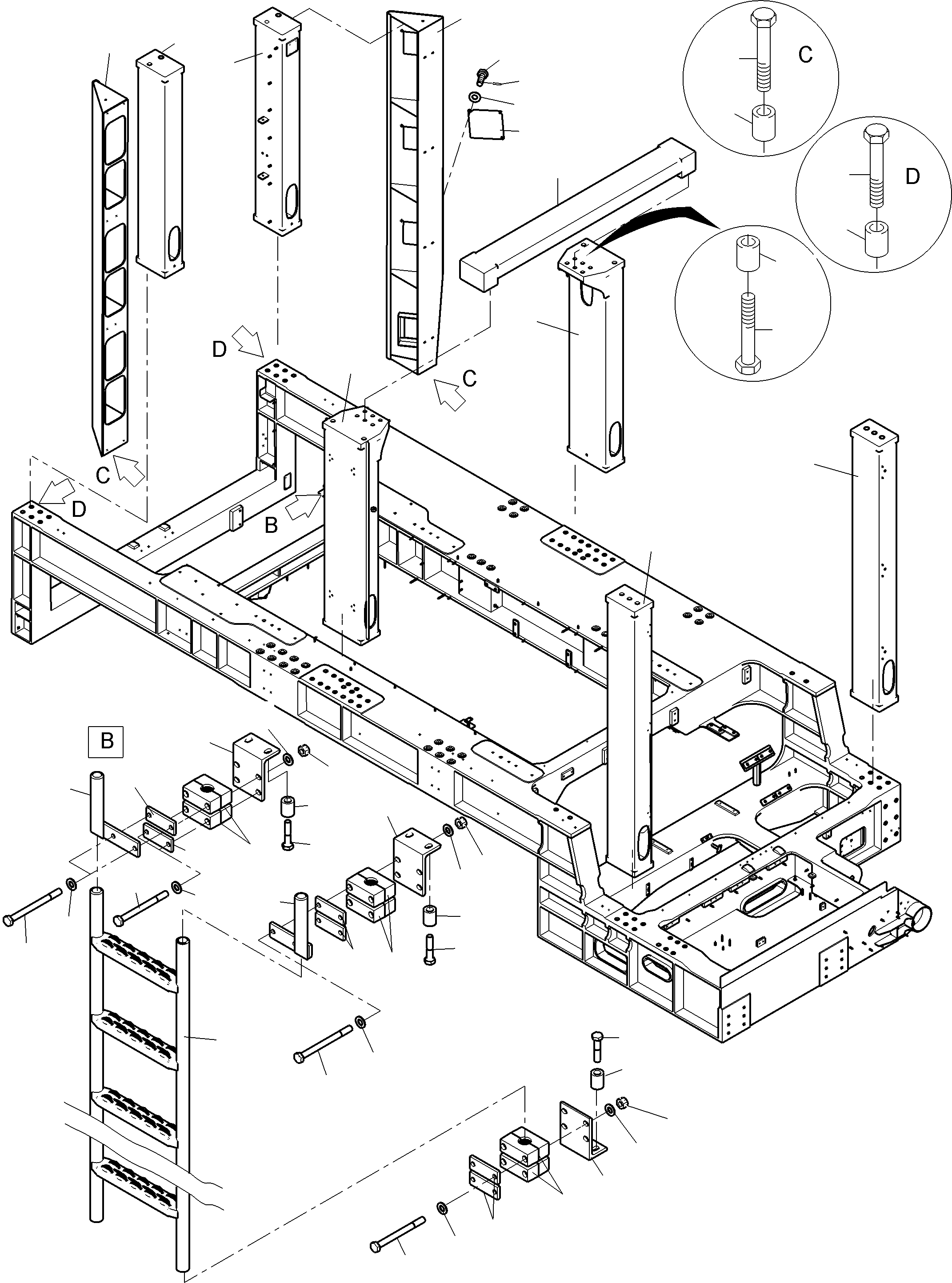 Komatsu parts book diagram for PC4000-11 S/N 08312: COVERING, ENGINE HOUSING