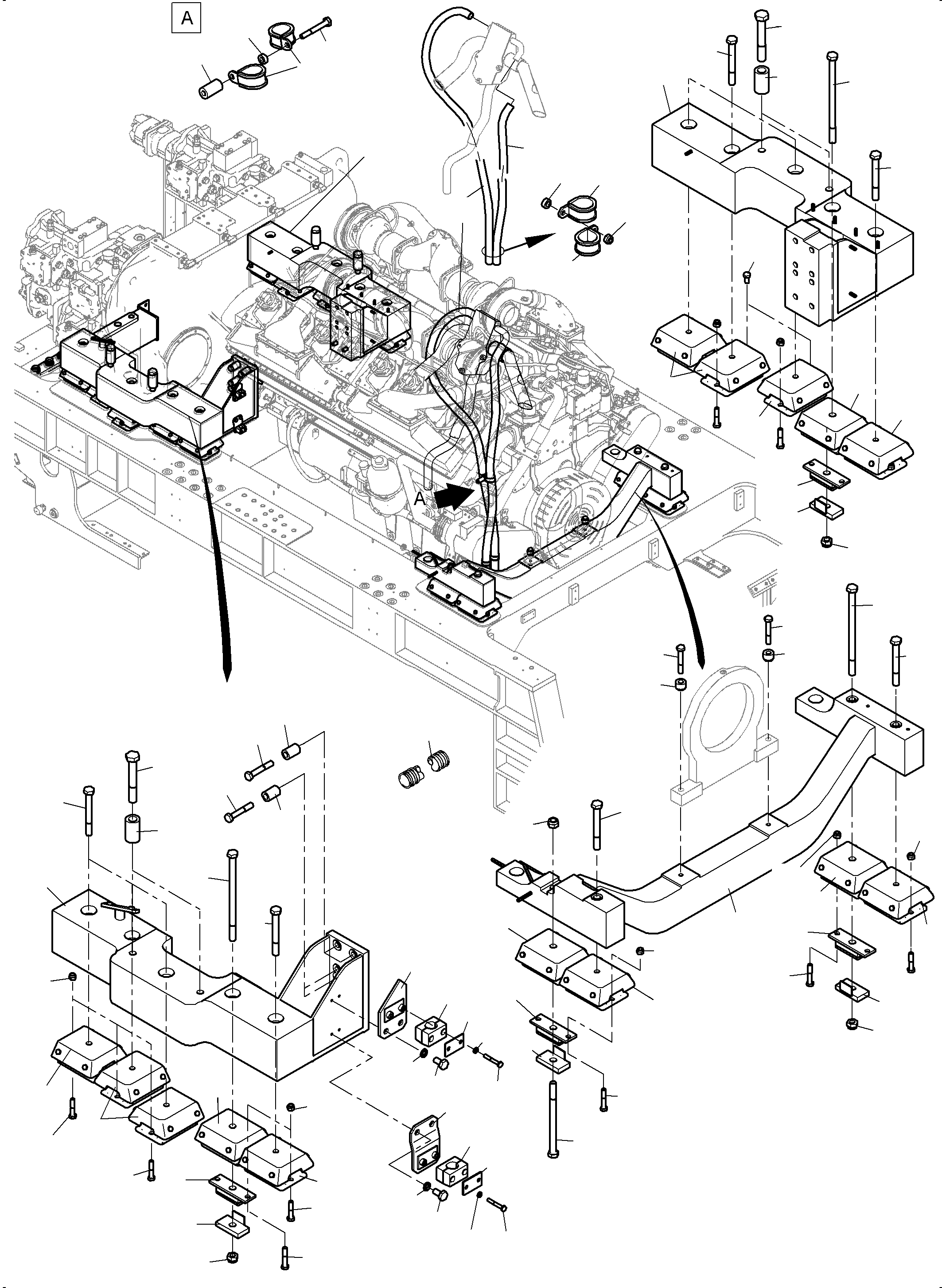Komatsu parts book diagram for PC4000-11 S/N 08312: DRIVE ASSEMBLY, MOUNTING