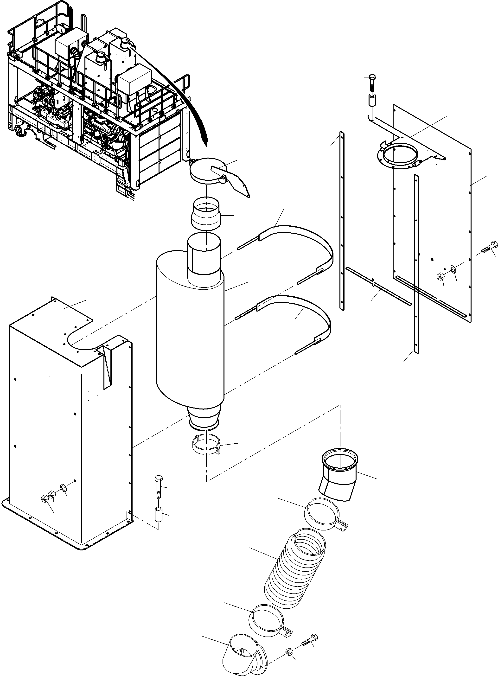 Komatsu parts book diagram for PC4000-11 S/N 08312: EXHAUST SYSTEM