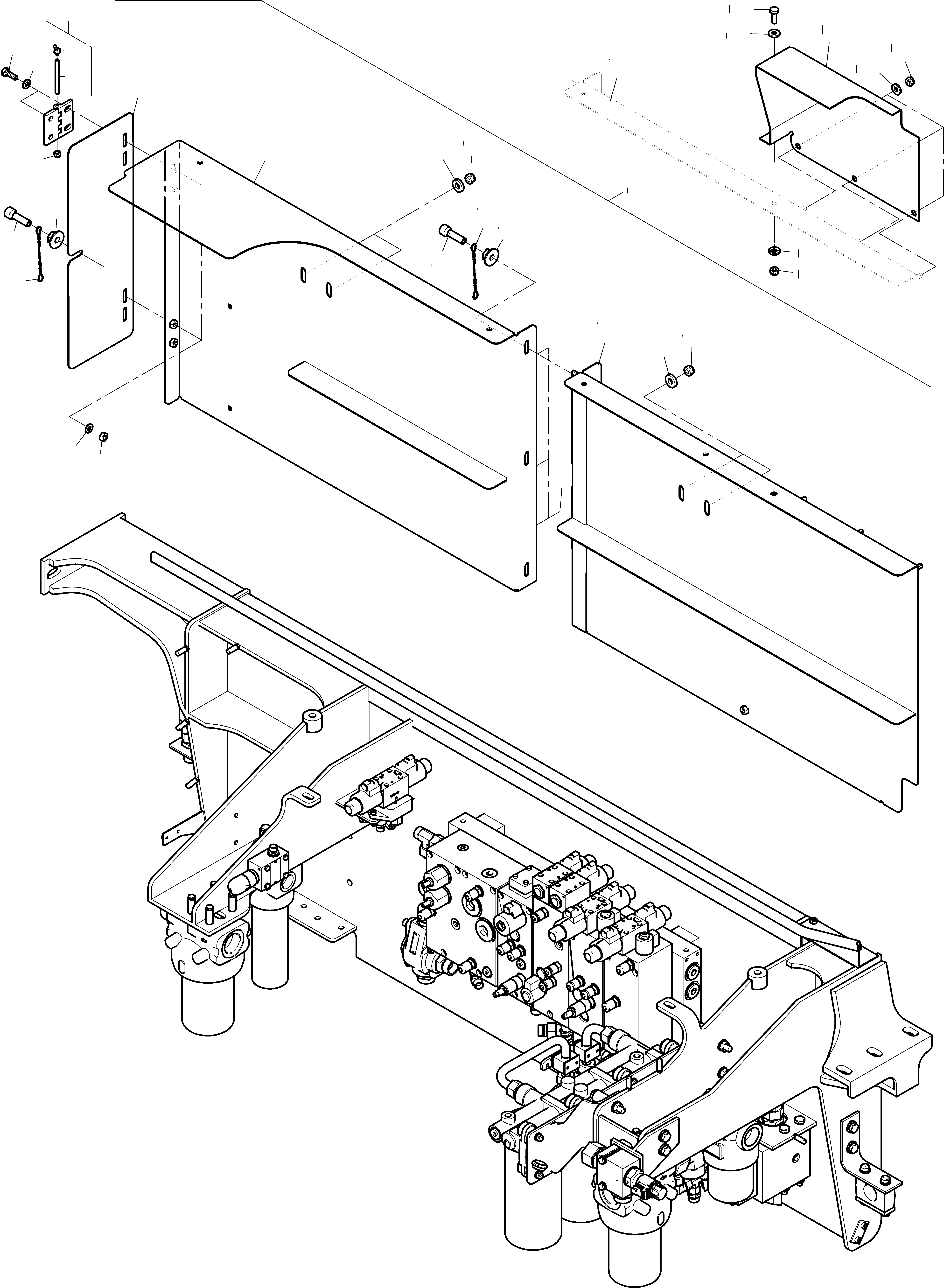 Komatsu parts book diagram for PC4000-11 S/N 08312: CONTROL- AND FILTER PLATE