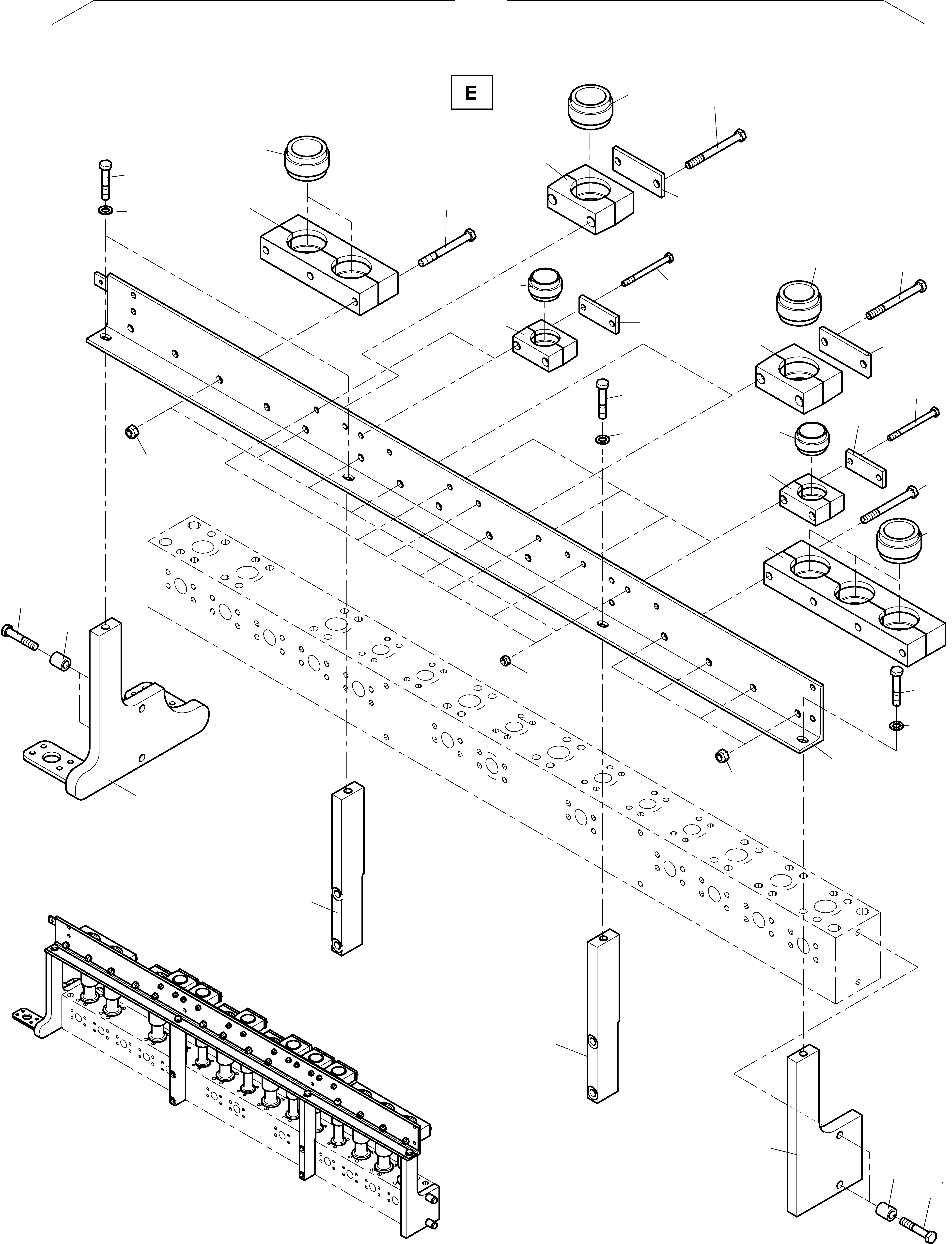 Komatsu parts book diagram for PC4000-11 S/N 08312: HOSES ASSY. - MANIFOLD- BOOM