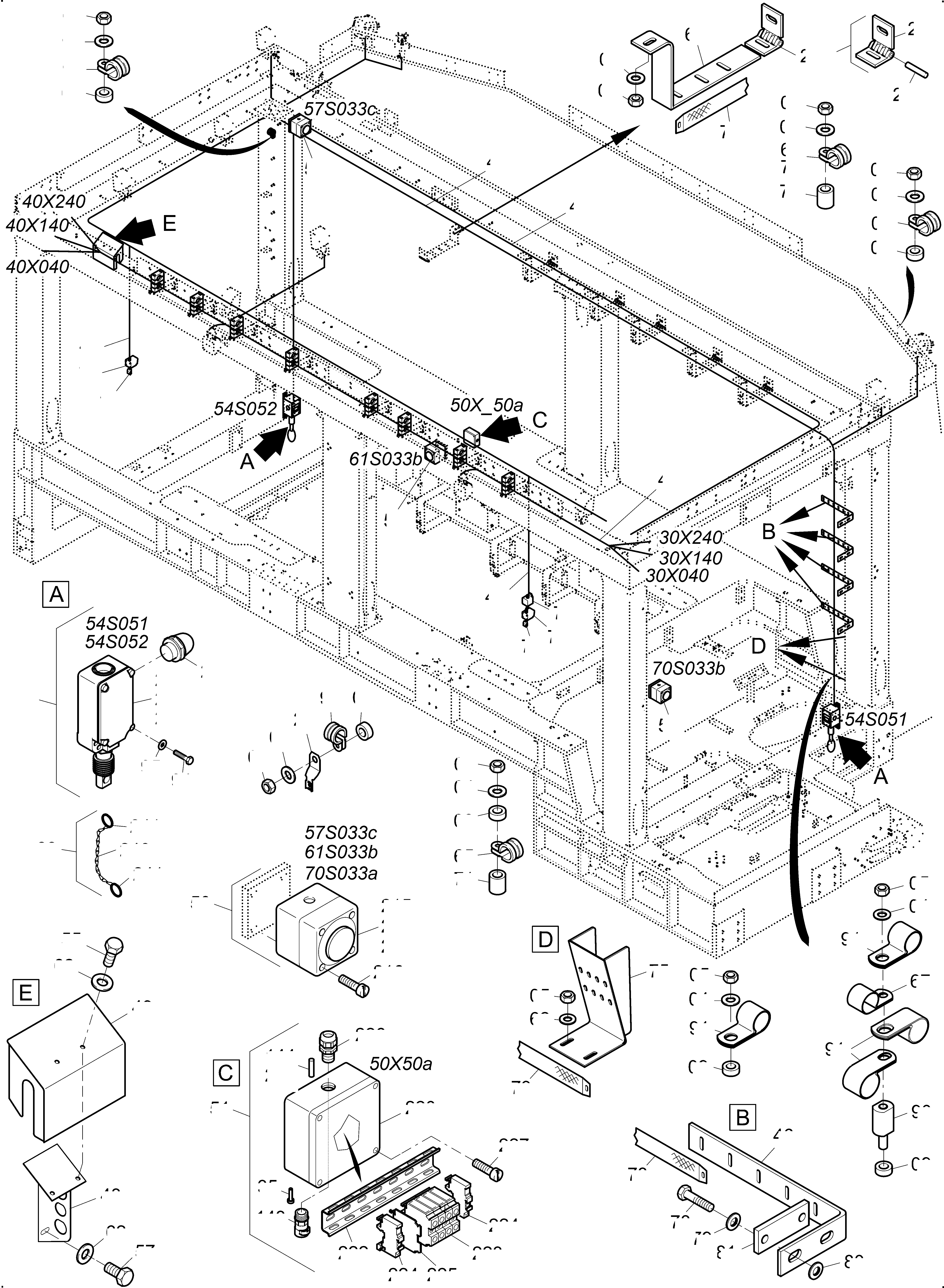 Komatsu parts book diagram for PC4000-11 S/N 08312: LIGHTING EQUIPMENT ENGINE HOUSE AND COUNTER WEIGHT