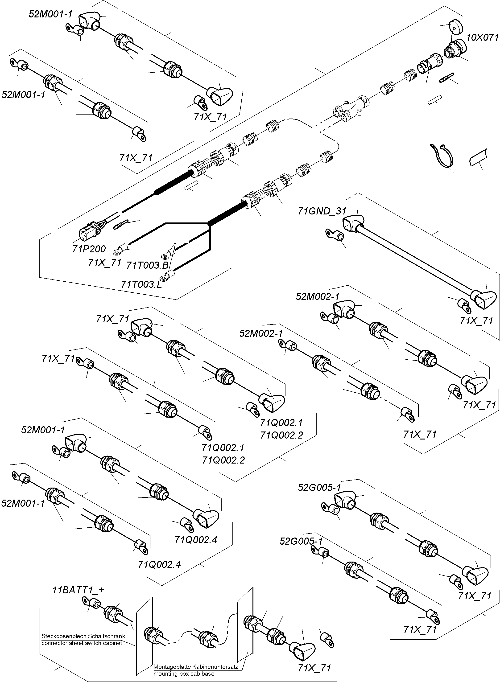 Komatsu parts book diagram for PC4000-11 S/N 08312: BATTERIES WITH CABLES