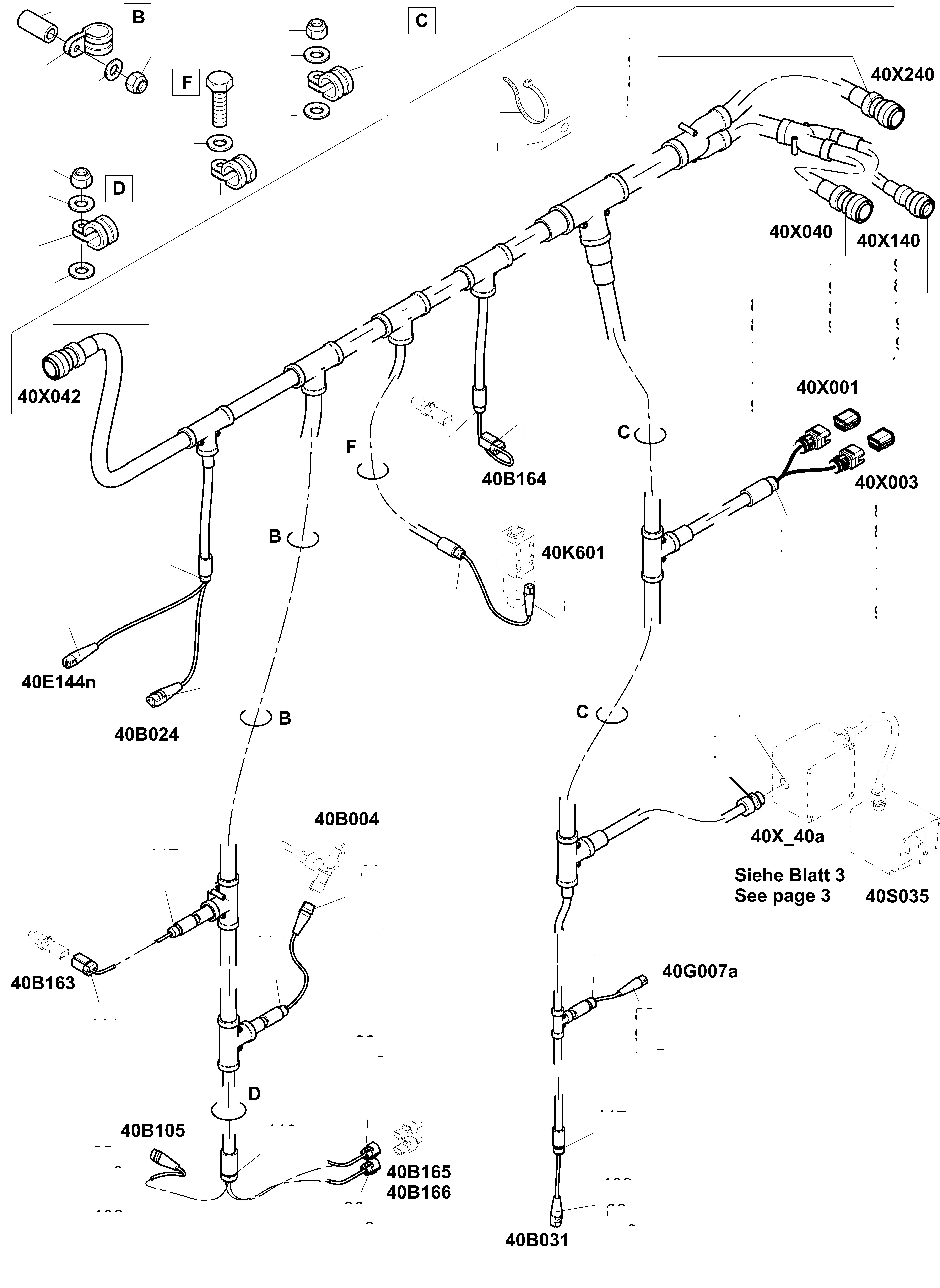 Komatsu parts book diagram for PC4000-11 S/N 08312: CABLES/LIGHTING - OIL TANK AND TRANSFUSING PUMP
