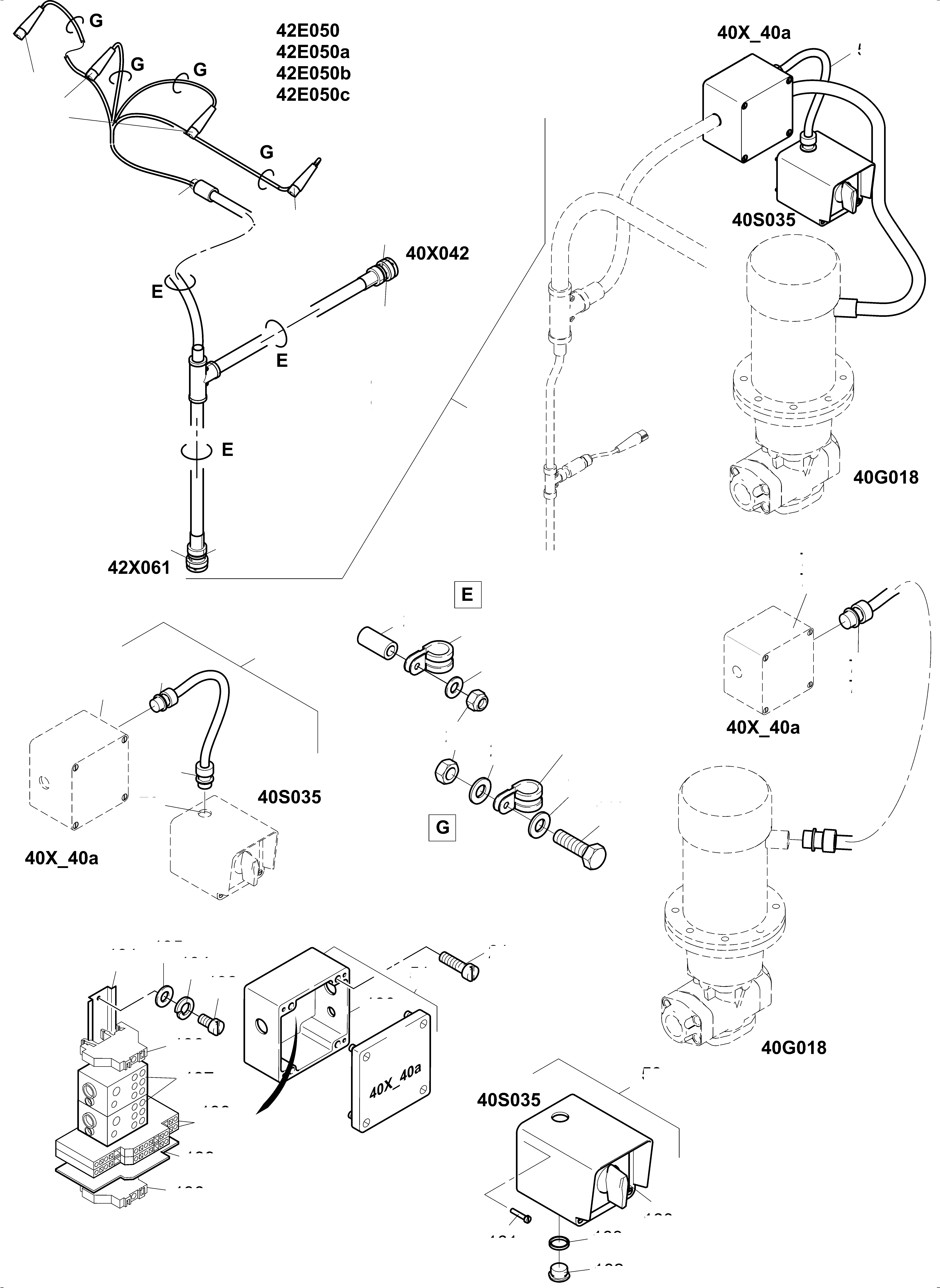 Komatsu parts book diagram for PC4000-11 S/N 08312: CABLES/LIGHTING - OIL TANK AND TRANSFUSING PUMP