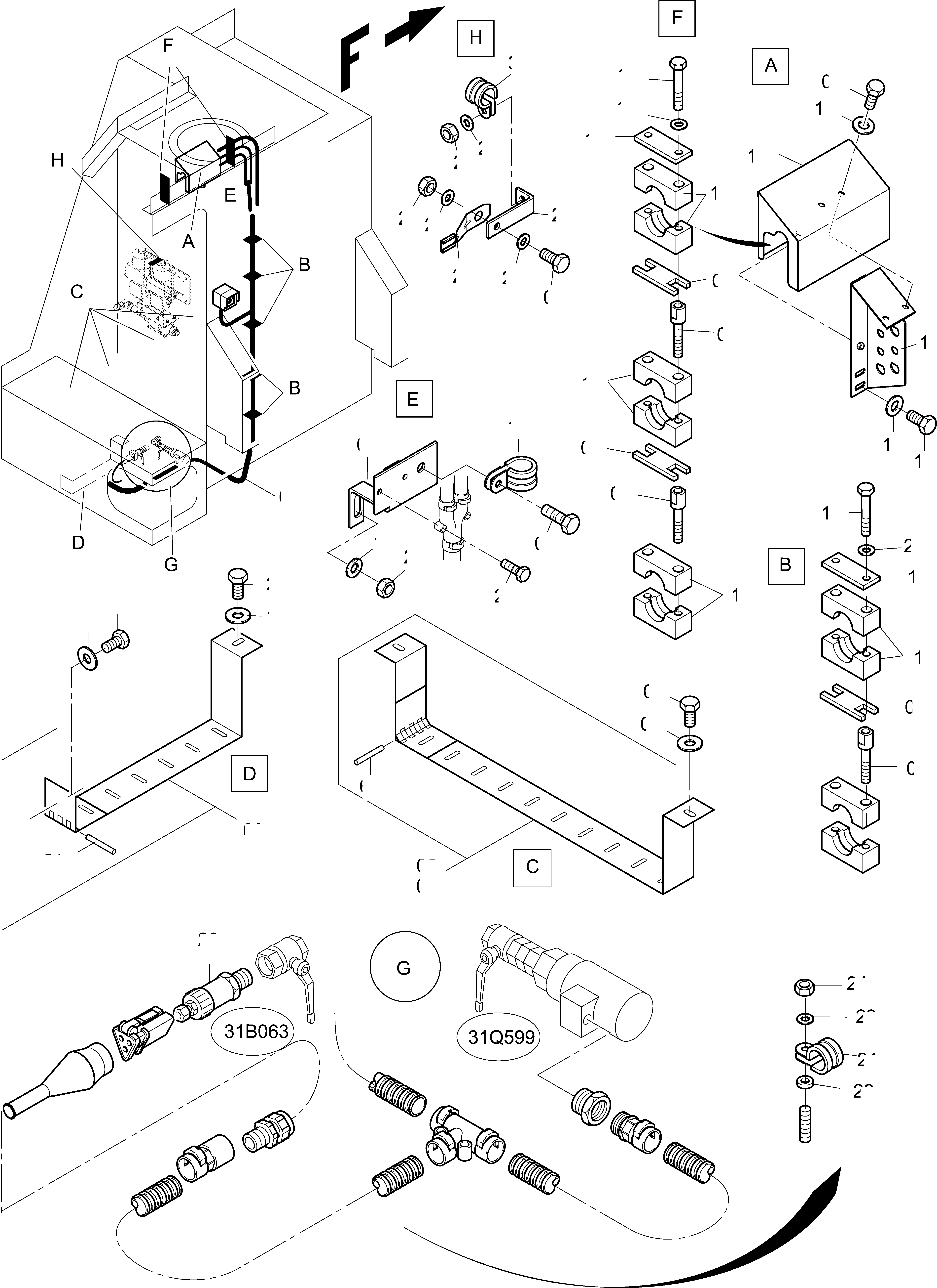 Komatsu parts book diagram for PC4000-11 S/N 08312: CABLES - TANK SENSOR