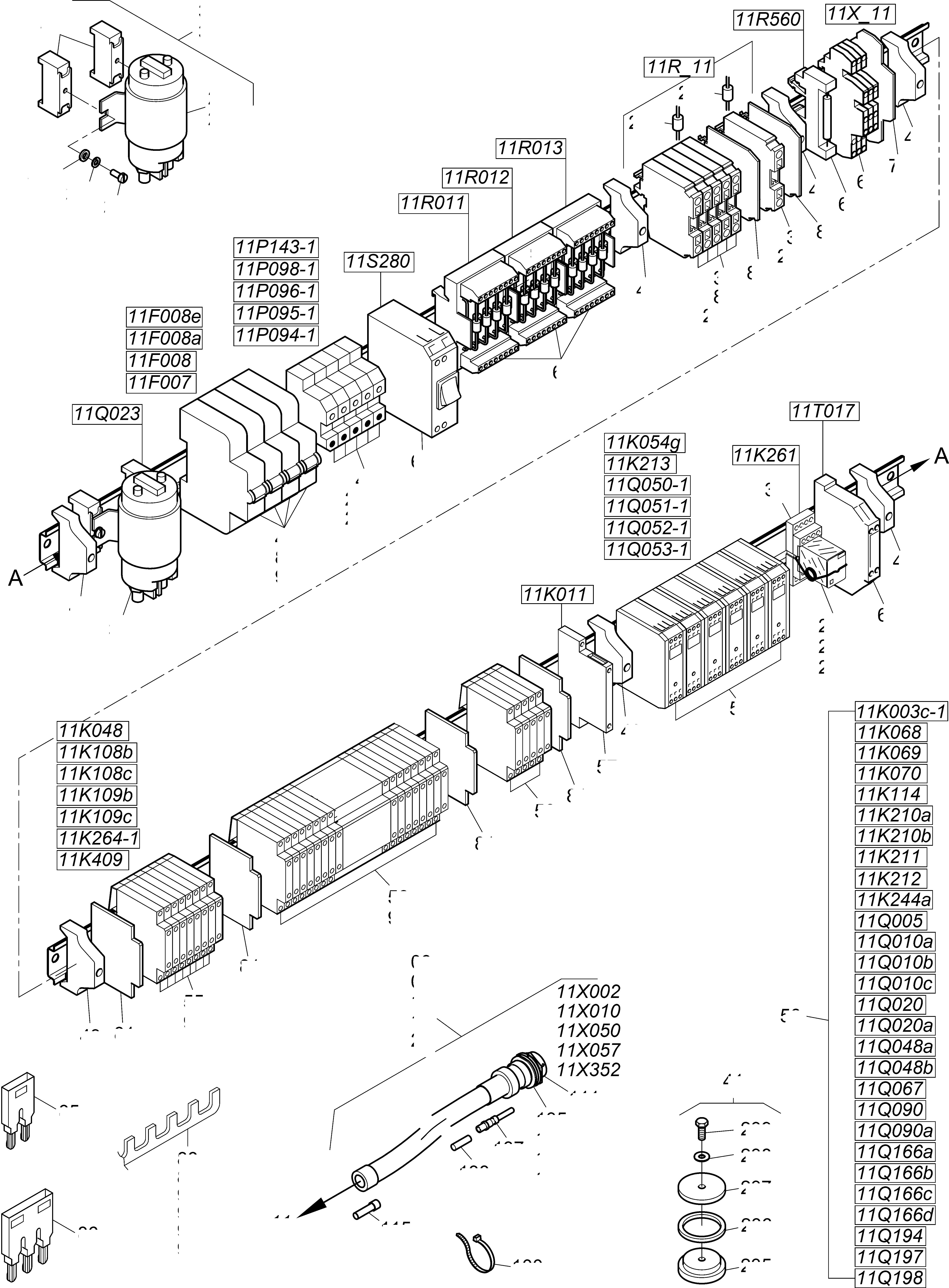 Komatsu parts book diagram for PC4000-11 S/N 08312: SWITCH FRAMING-CAB SUPPORT-LOCATION 11