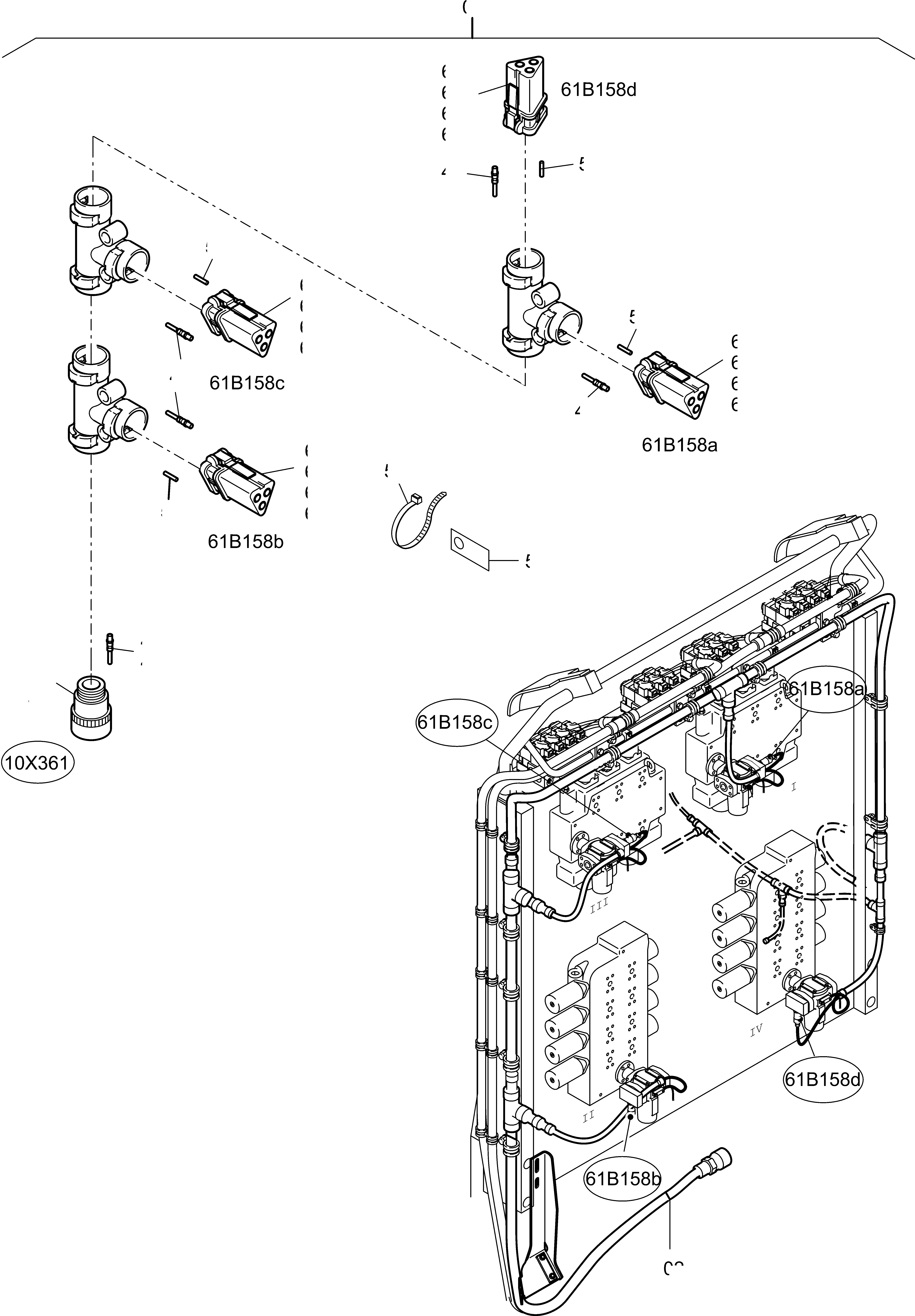 Komatsu parts book diagram for PC4000-11 S/N 08312: CABLES - CONTROL BLOCKS - H.P.-FILTER