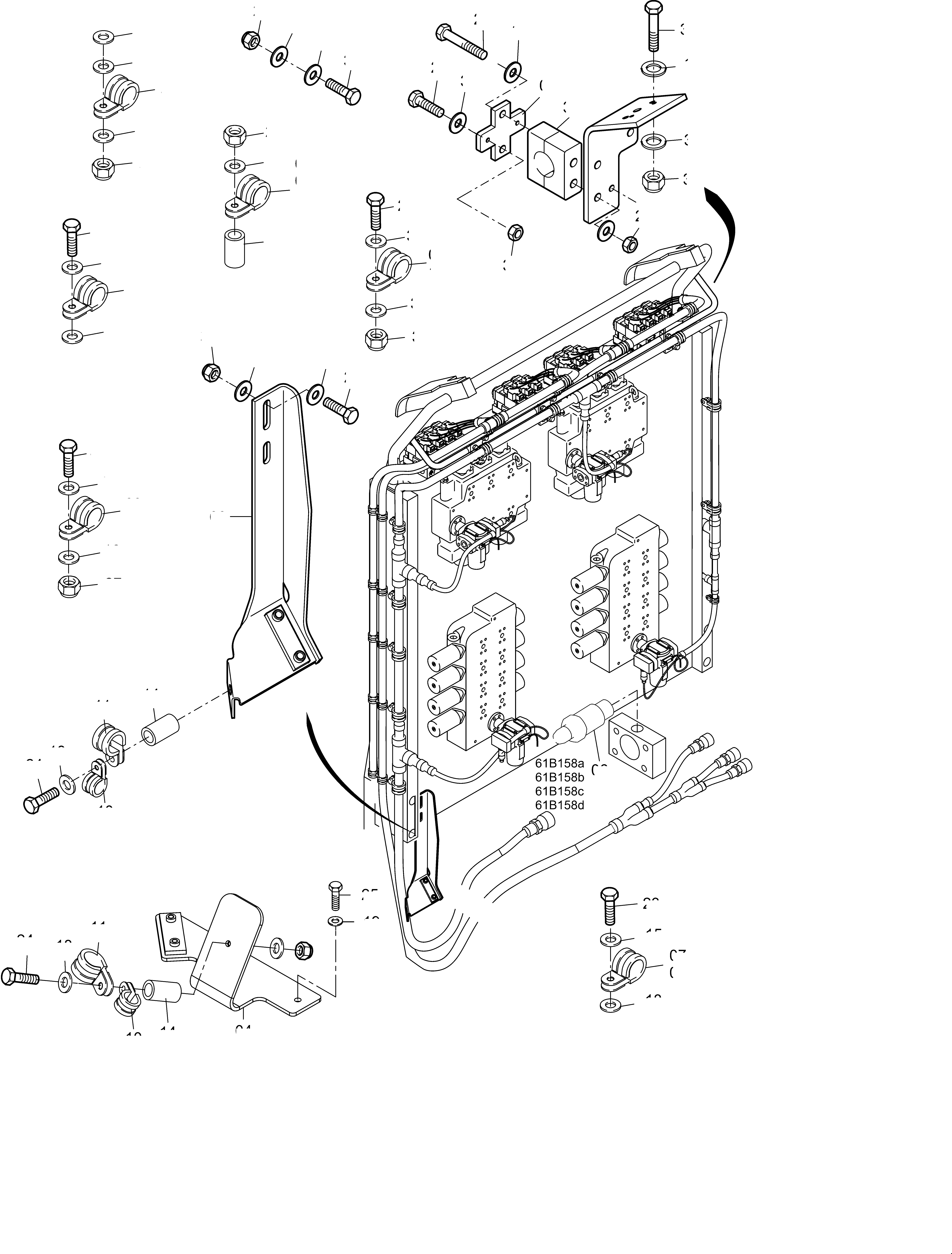 Komatsu parts book diagram for PC4000-11 S/N 08312: CABLES - CONTROL BLOCKS - H.P.-FILTER