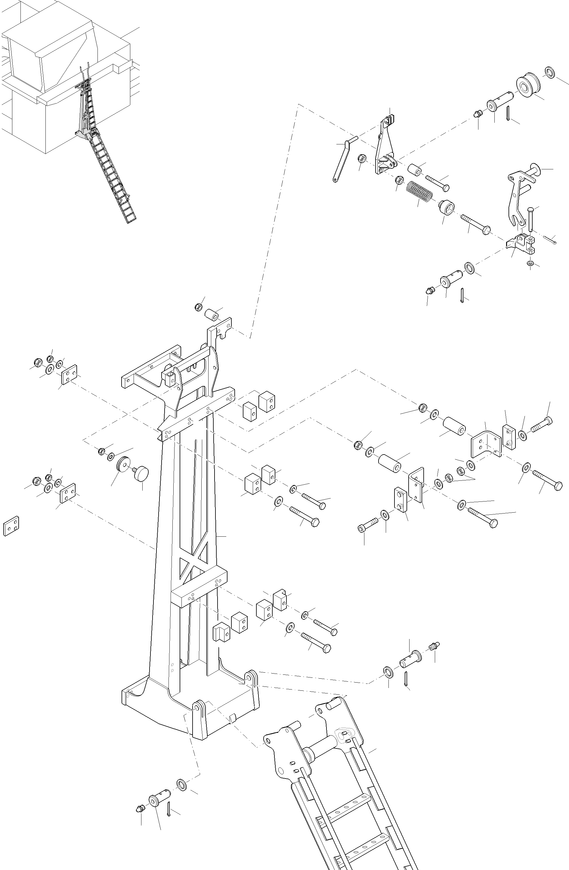 Komatsu parts book diagram for PC4000-11 S/N 08312: EMERGENCY LADDER-CAB
