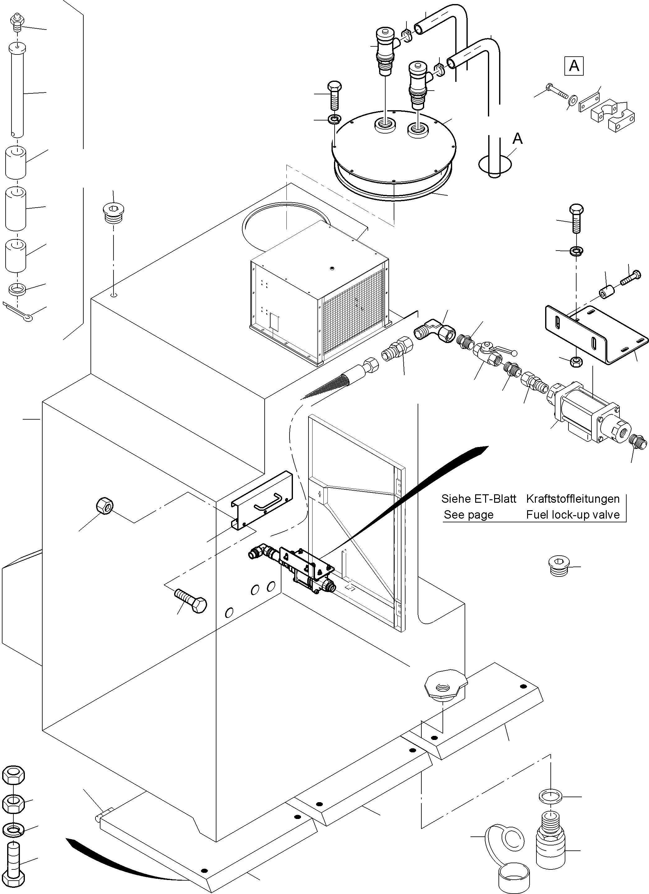 Komatsu parts book diagram for PC4000-11 S/N 08312: FUEL TANK