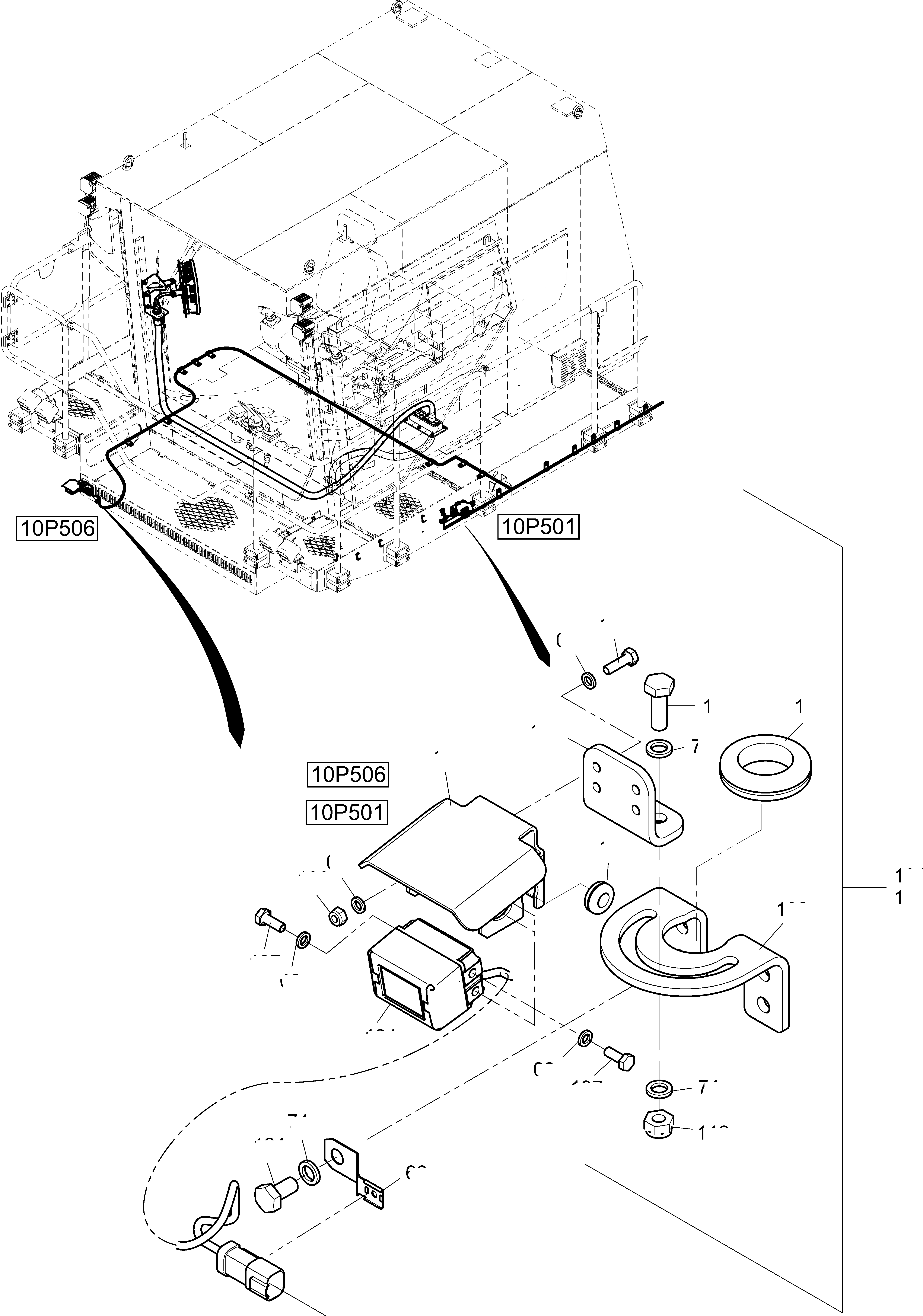 Komatsu parts book diagram for PC4000-11 S/N 08312: KOMVISION CAMERASYSTEM CAB, SUPPORT