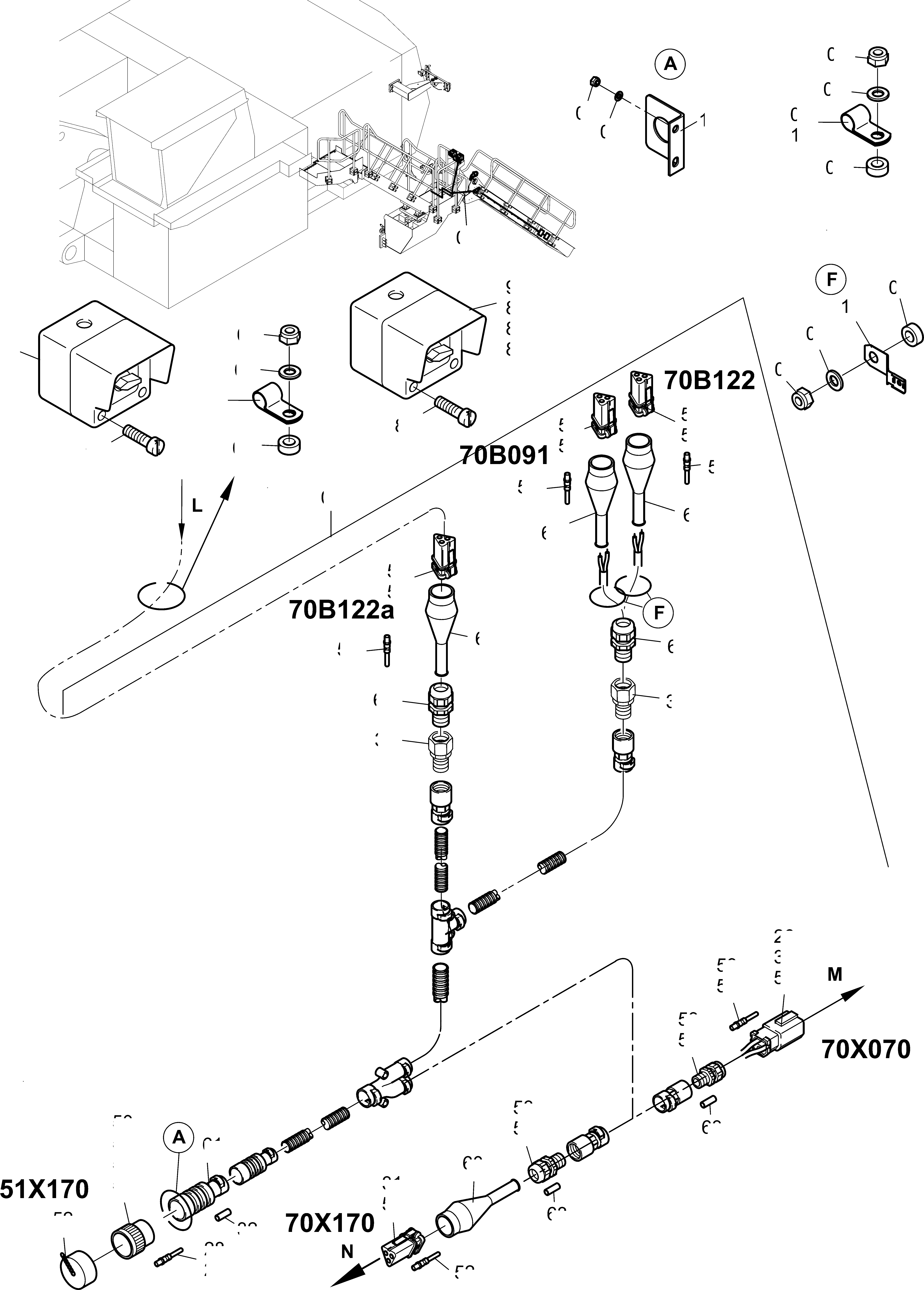 Komatsu parts book diagram for PC4000-11 S/N 08312: ELECTRIC PARTS - LADDER