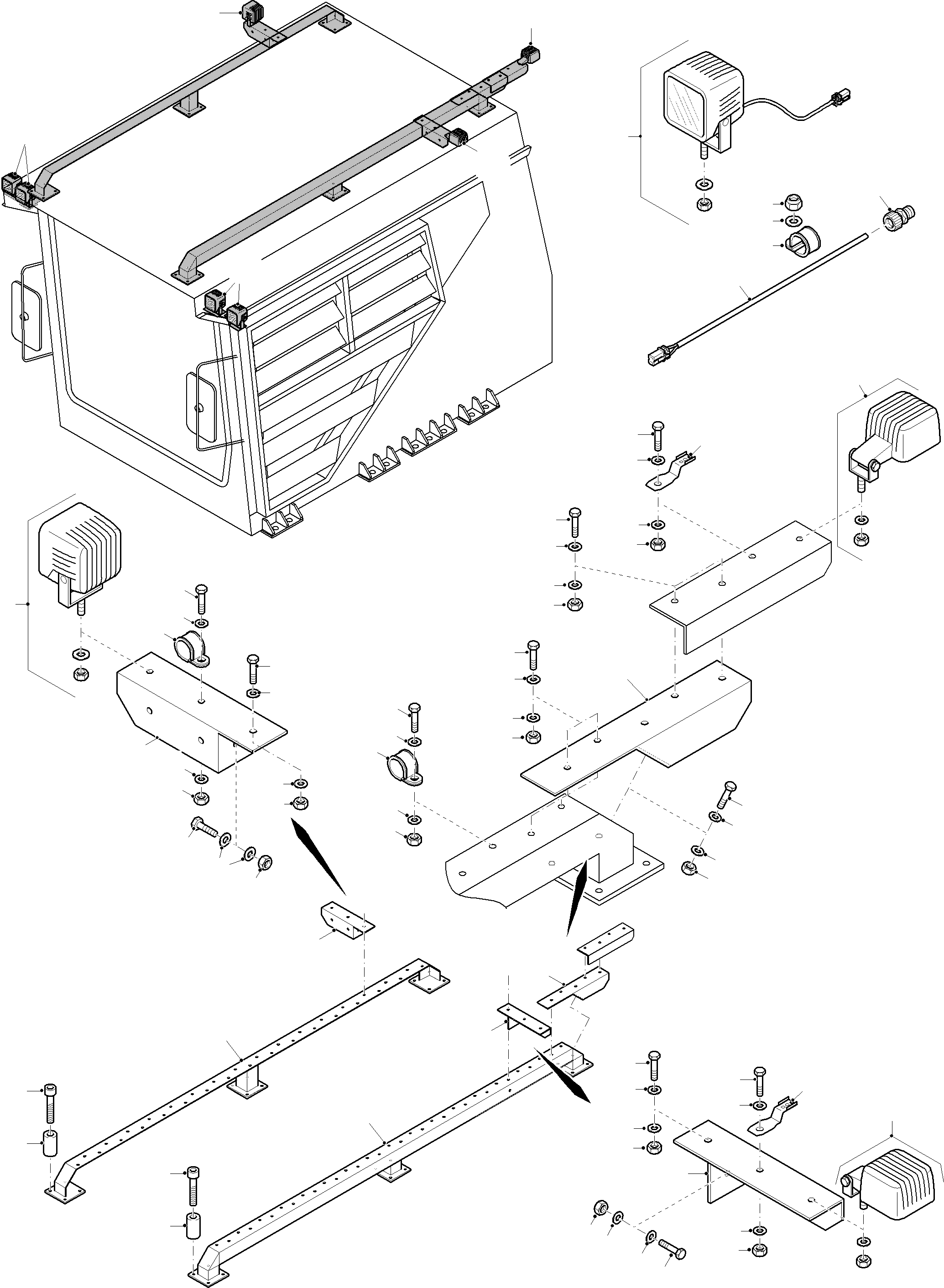 Komatsu parts book diagram for PC4000-11 S/N 08312: LIGHTING CABIN