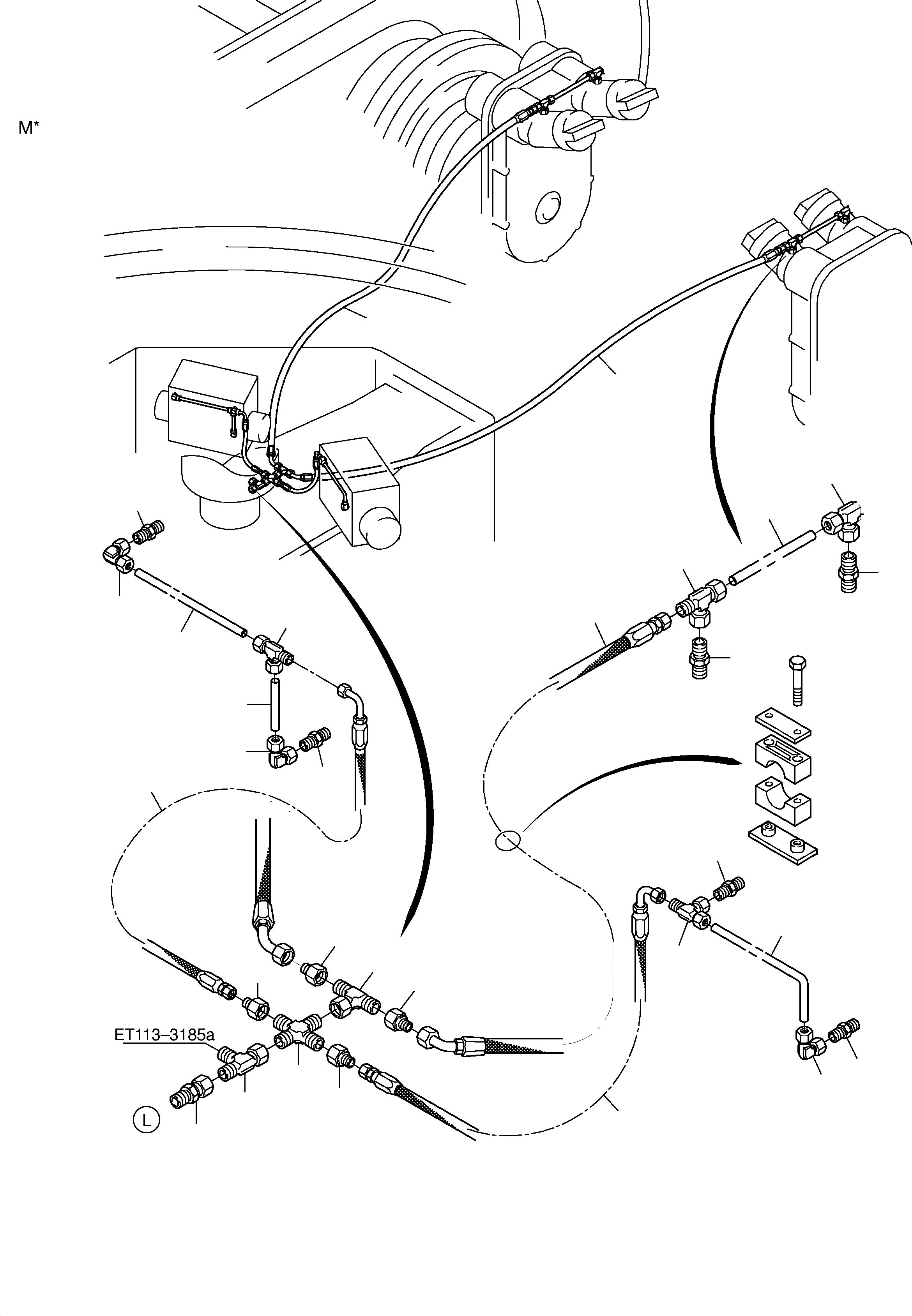 Excavators Mining Komatsu / PC8000-1E S/N 12036(g12036) / Drive Motor - LeakageLines (L)(113-3175a : 113-3175a)