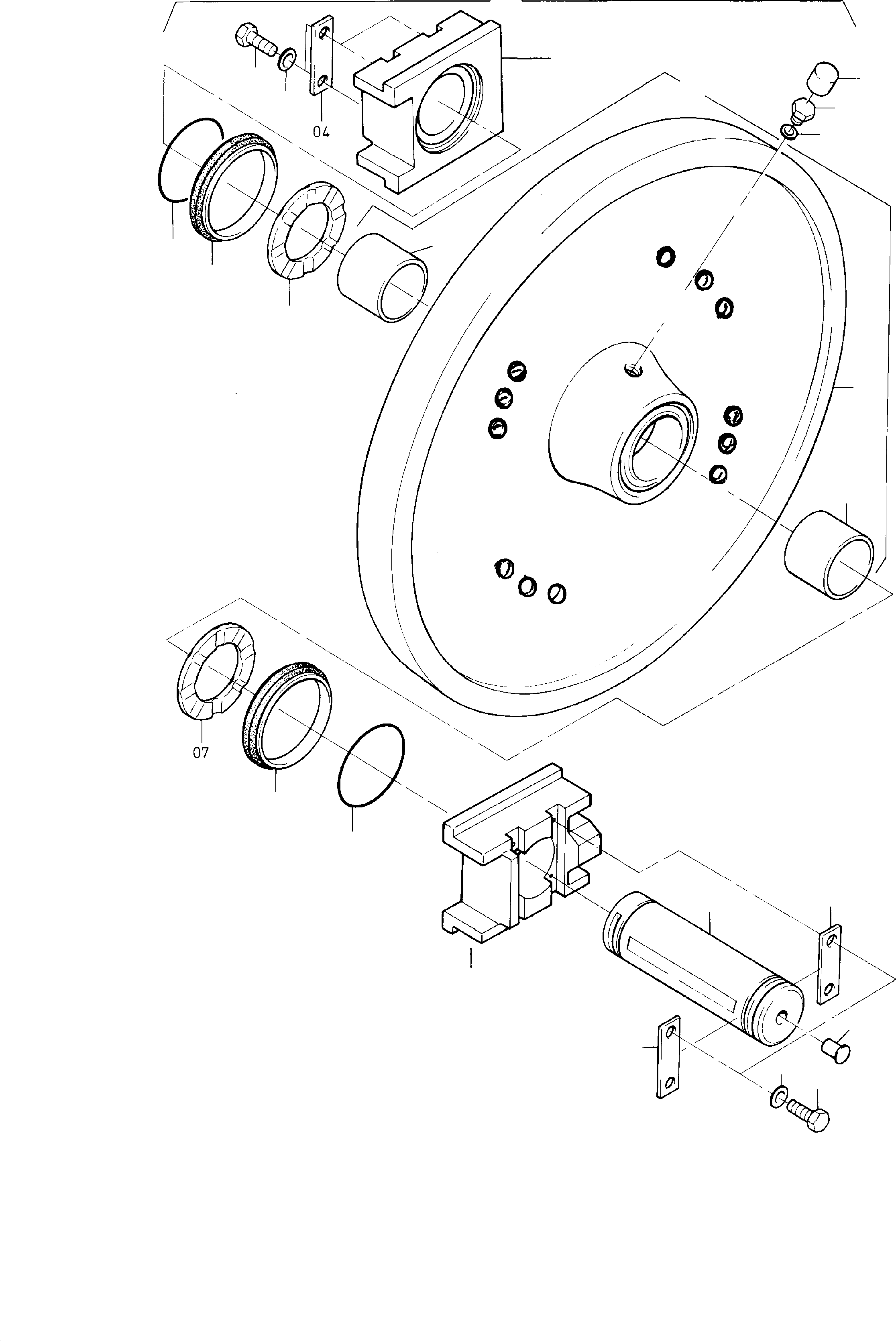 Excavators Mining Komatsu / PC8000-1E S/N 12036(g12036) / Idler Assy.(113-3115 : 113-3115)