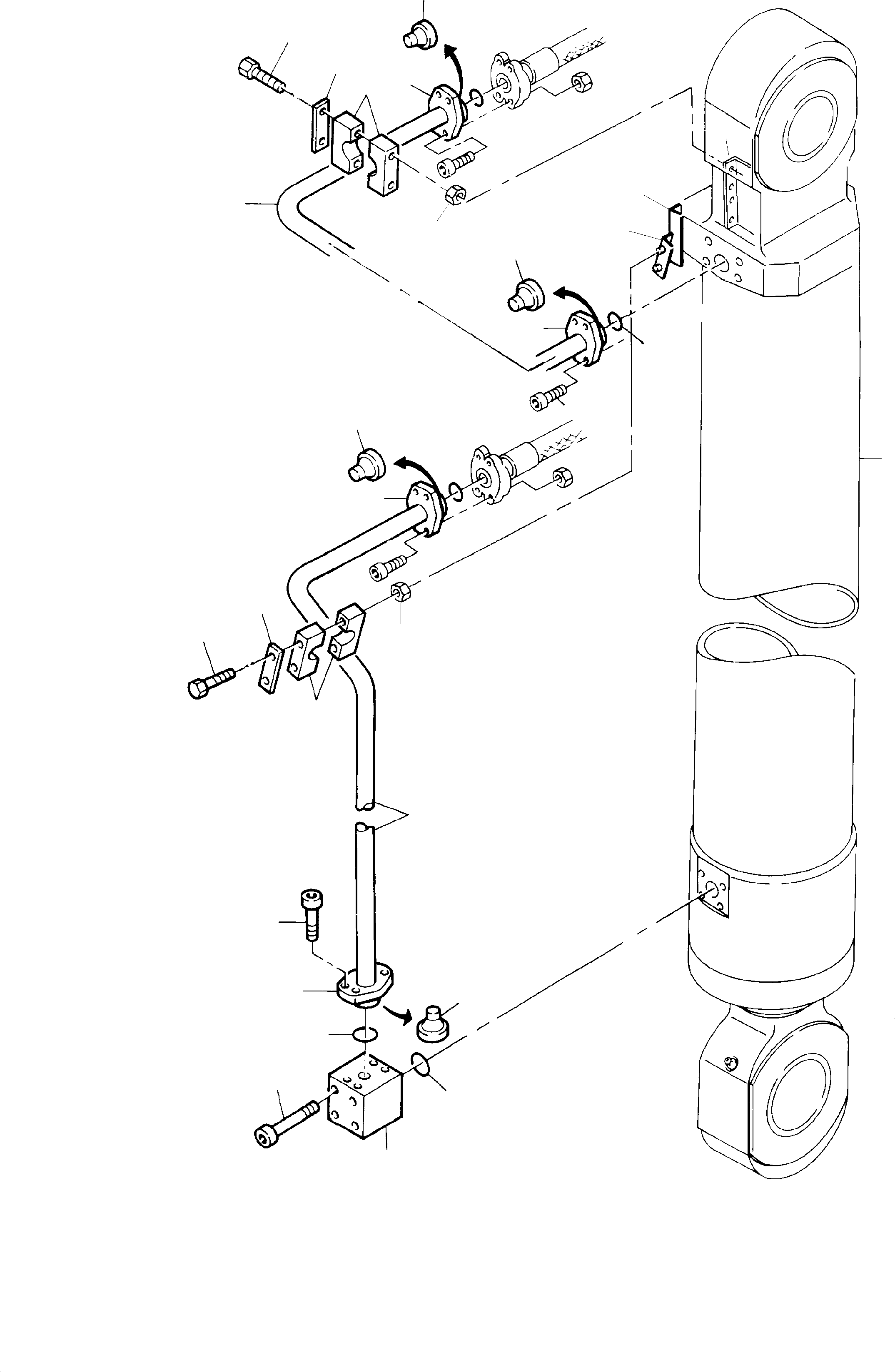 Excavators Mining Komatsu / PC8000-1E S/N 12036(g12036) / Boom Cylinder with Piping, R.H.(113-4036b : 113-4036b)