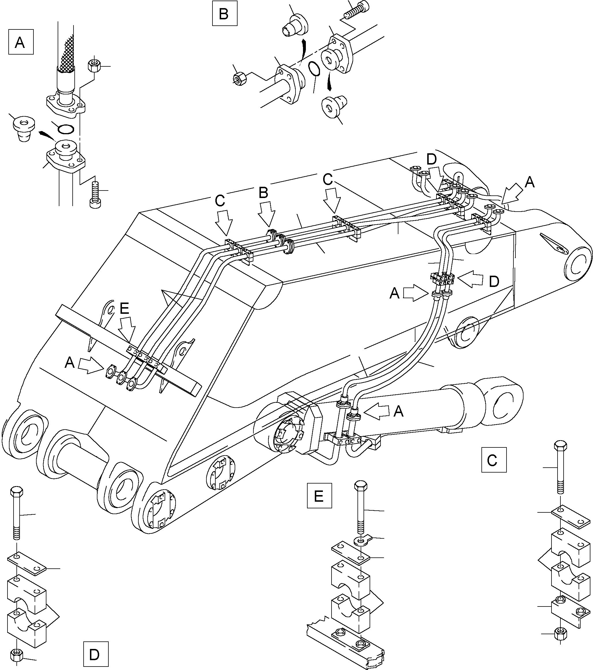 Excavators Mining Komatsu / PC8000-1E S/N 12036(g12036) / Boom 8.15 m(113-4000c : 113-4000c)