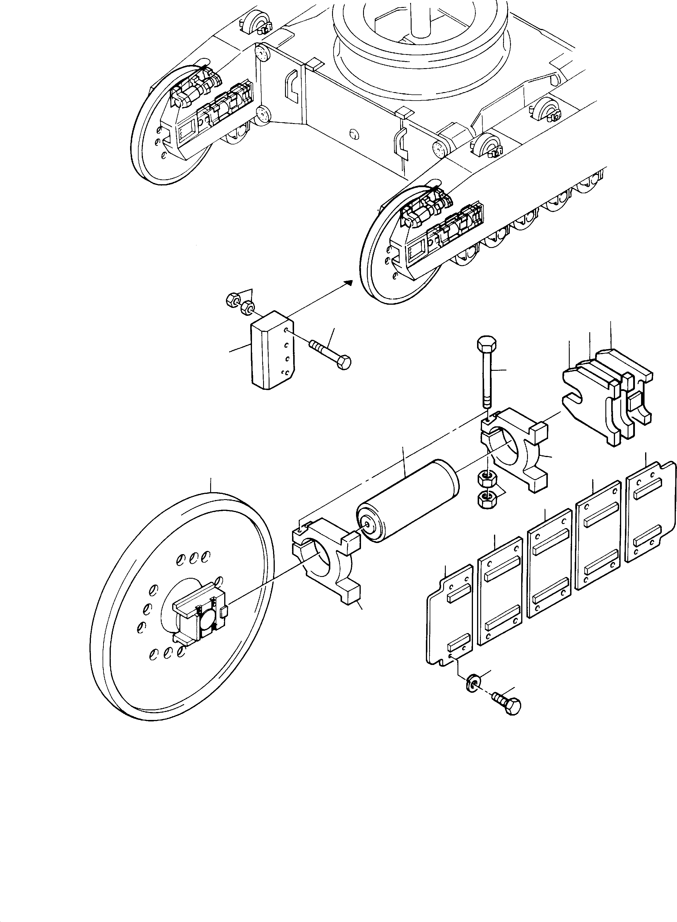 Excavators Mining Komatsu / PC8000-1E S/N 12036(g12036) / Track Group - Idler Protection, R.H. and L.H.(113-3110a : 113-3110a)